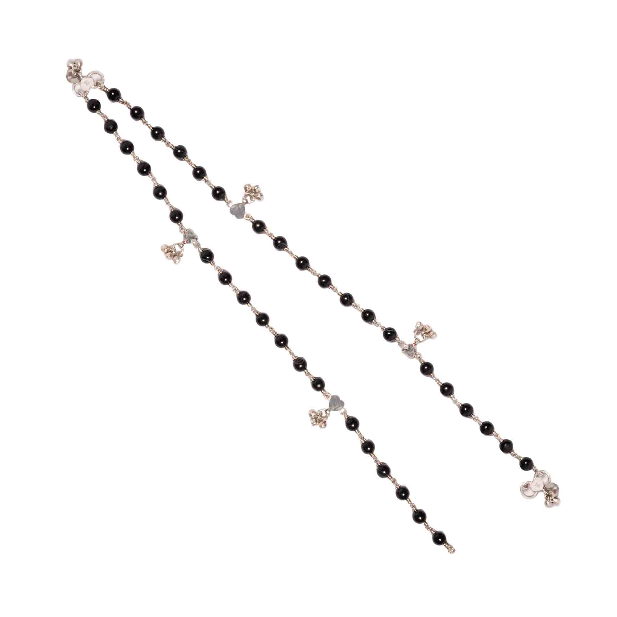 Silver Fancy Anklet with Natural Stones (Design K5-146) thumbnail