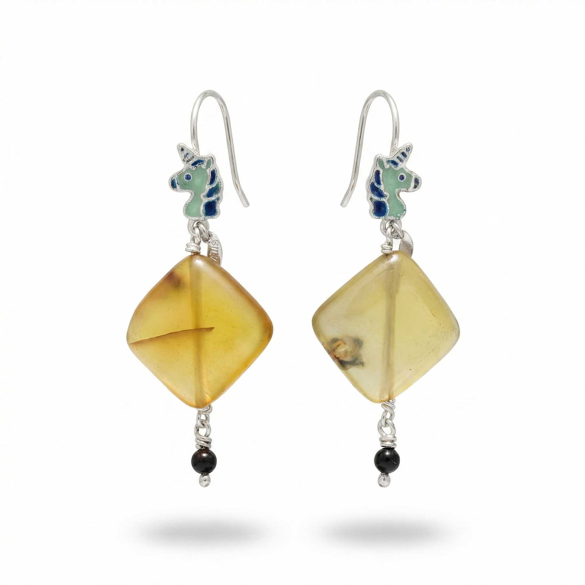 Silver Earrings with Aqeeq and Natural Beads (Design K5-32) thumbnail