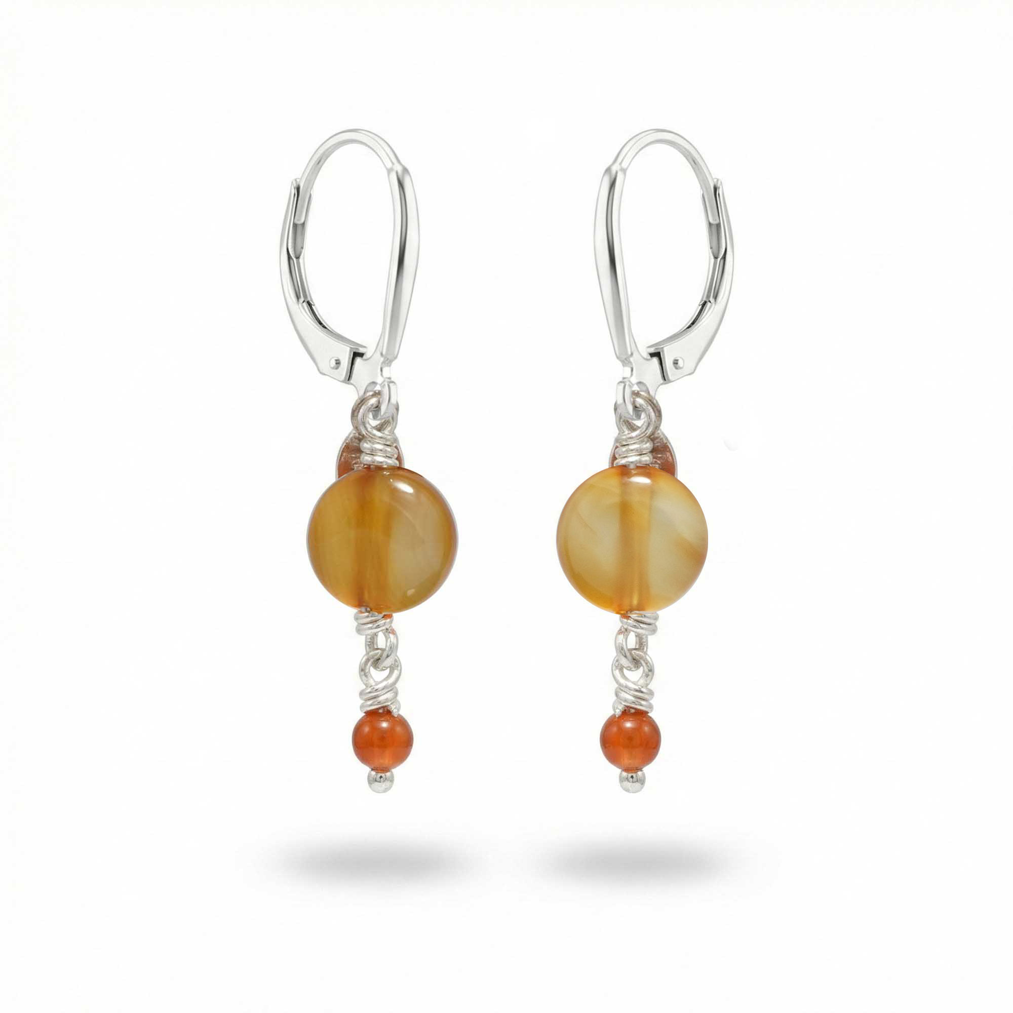 Silver Earrings with Aqeeq (Design K5-48) thumbnail