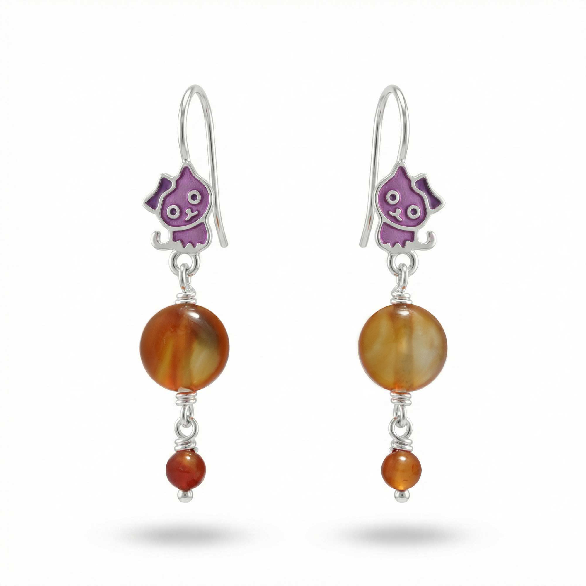 Silver Earrings with Aqeeq (Design K5-72) thumbnail