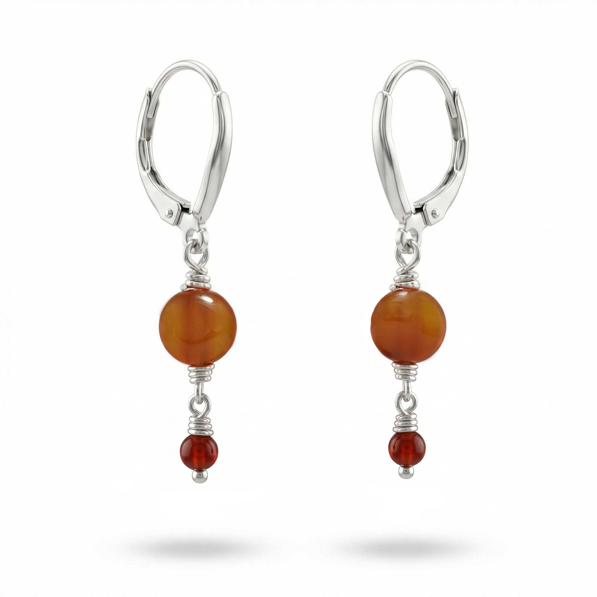 Silver Earrings with Aqeeq (Design K5-99) thumbnail