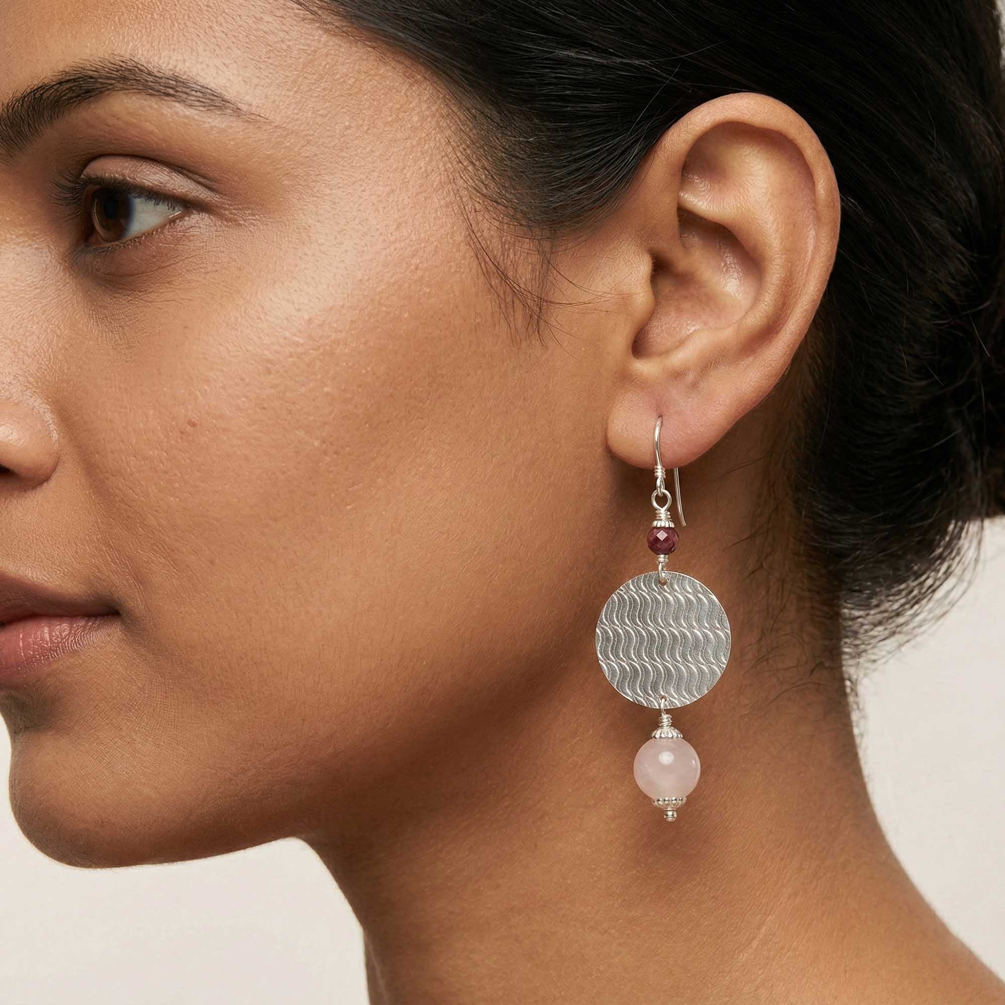 Silver Earrings with Natural Stones (Design K5-110) thumbnail