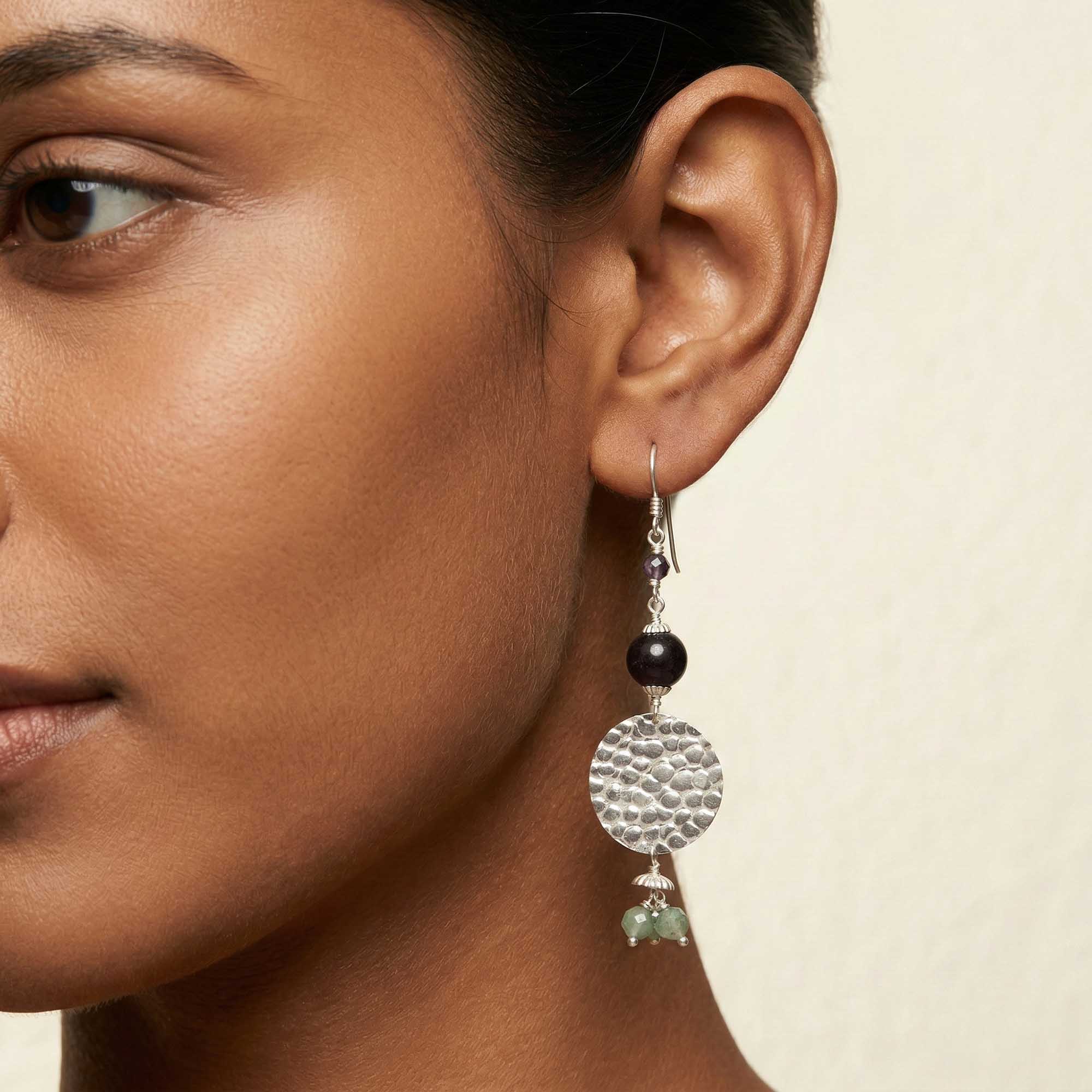 Silver Earrings with Natural Stones (Design K5-116) thumbnail