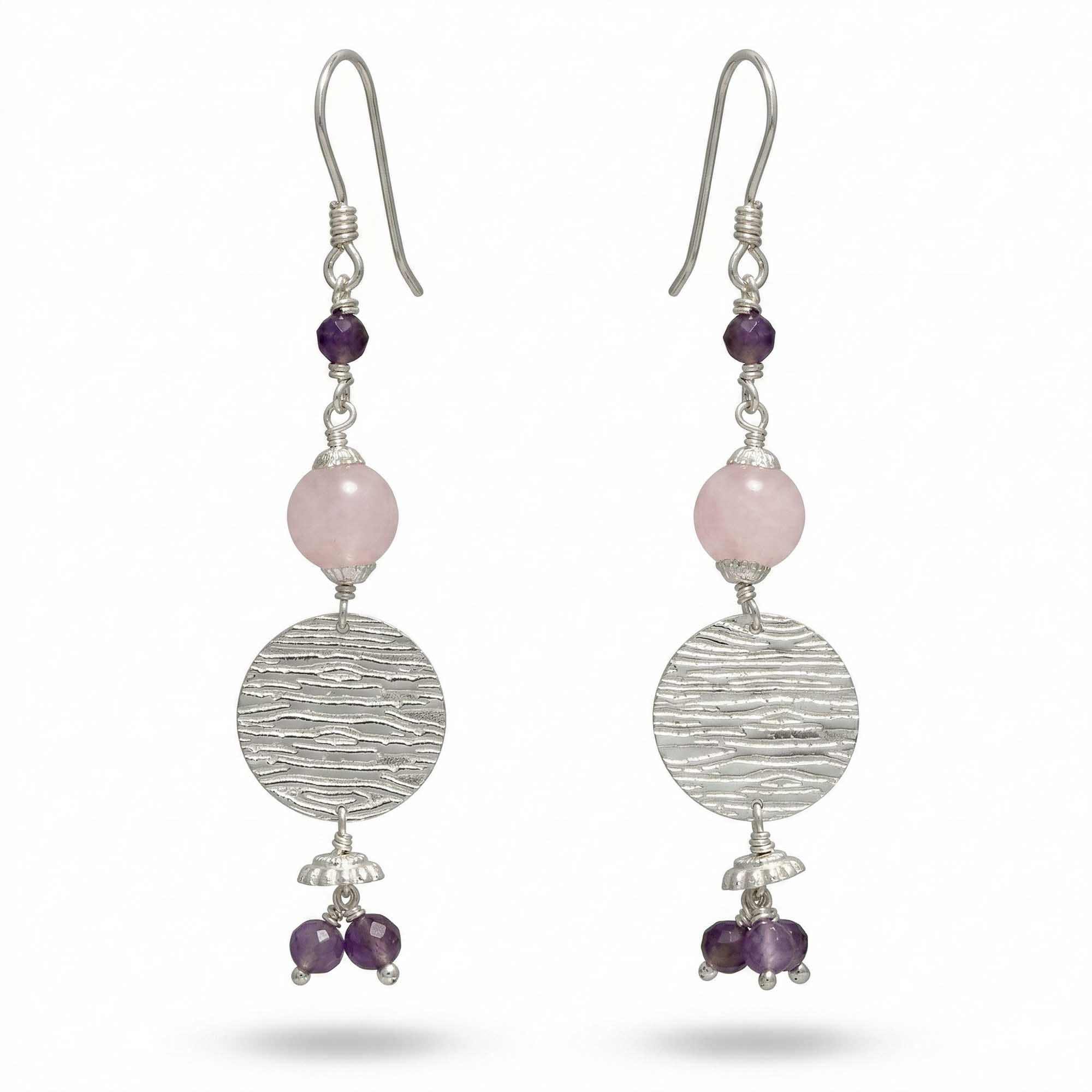 Silver Earrings Withpearl and Natural Beads (Design K5-118) thumbnail