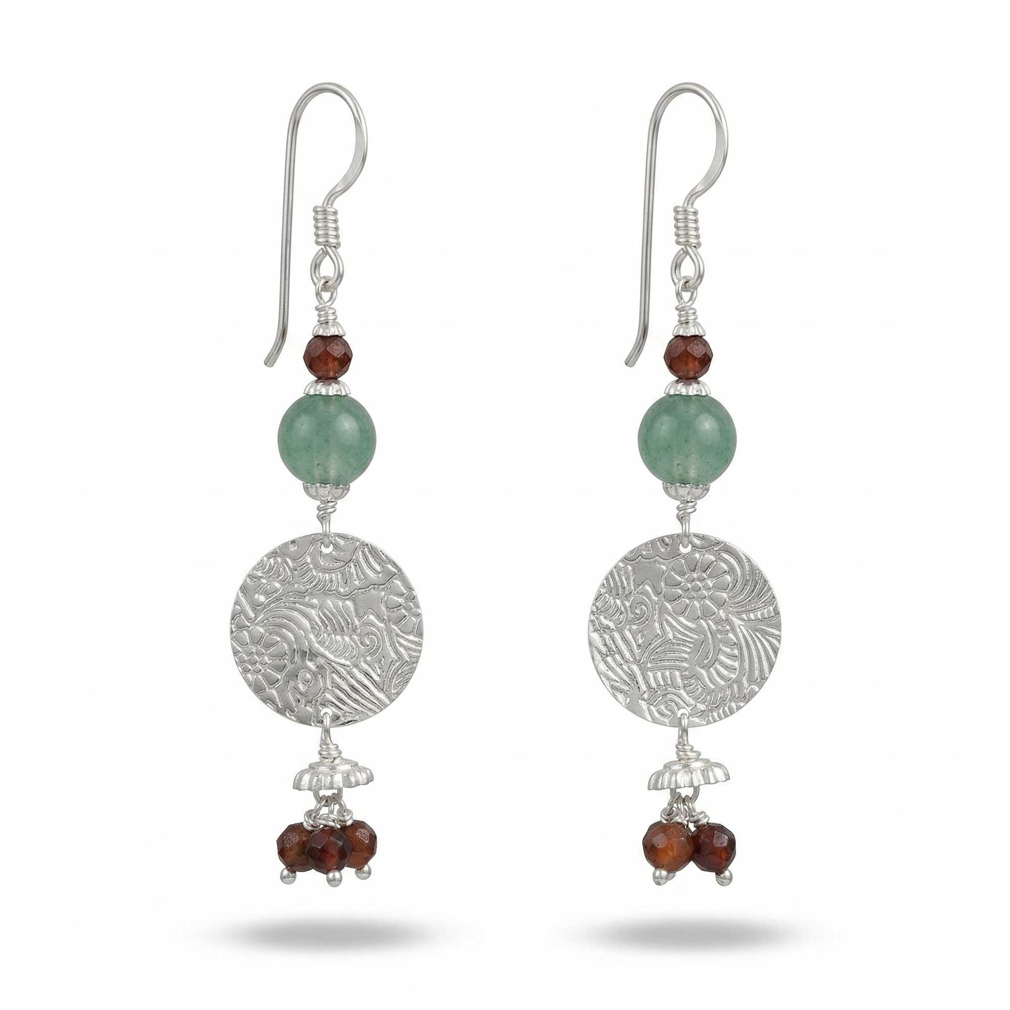 Silver Earrings with Natural Stones (Design K5-119) thumbnail