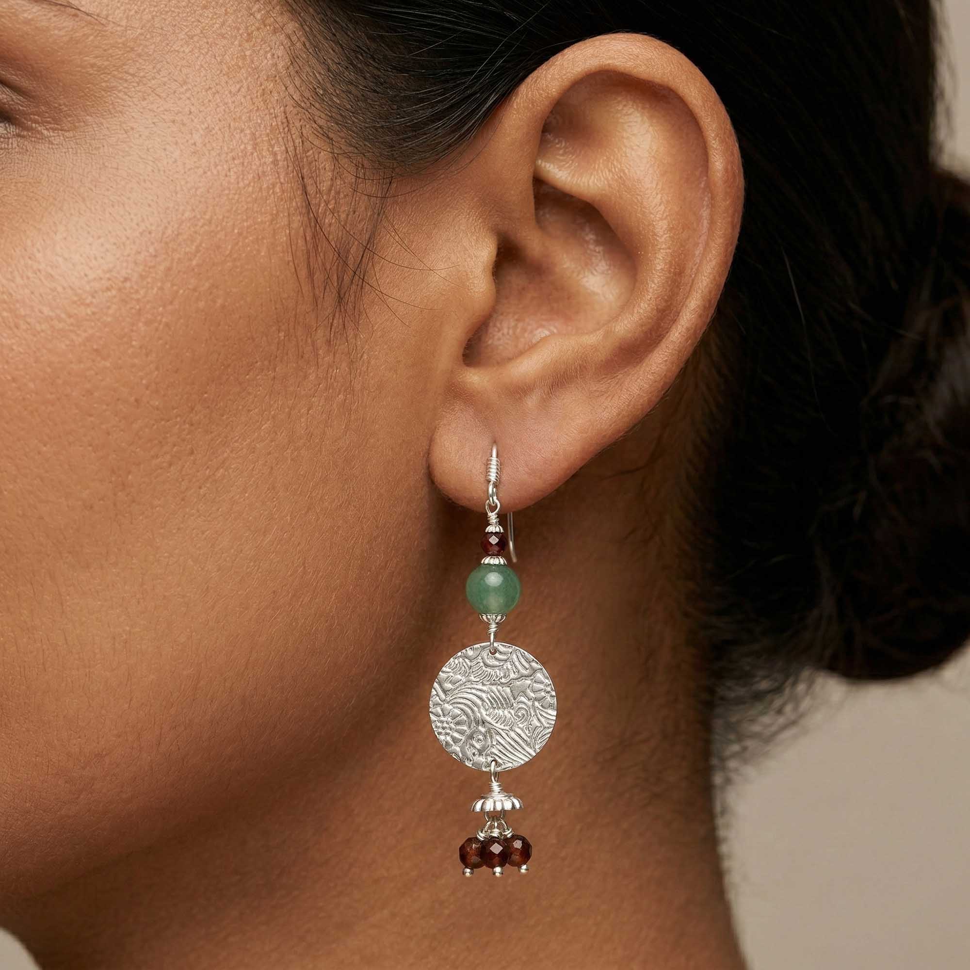 Silver Earrings with Natural Stones (Design K5-119) thumbnail