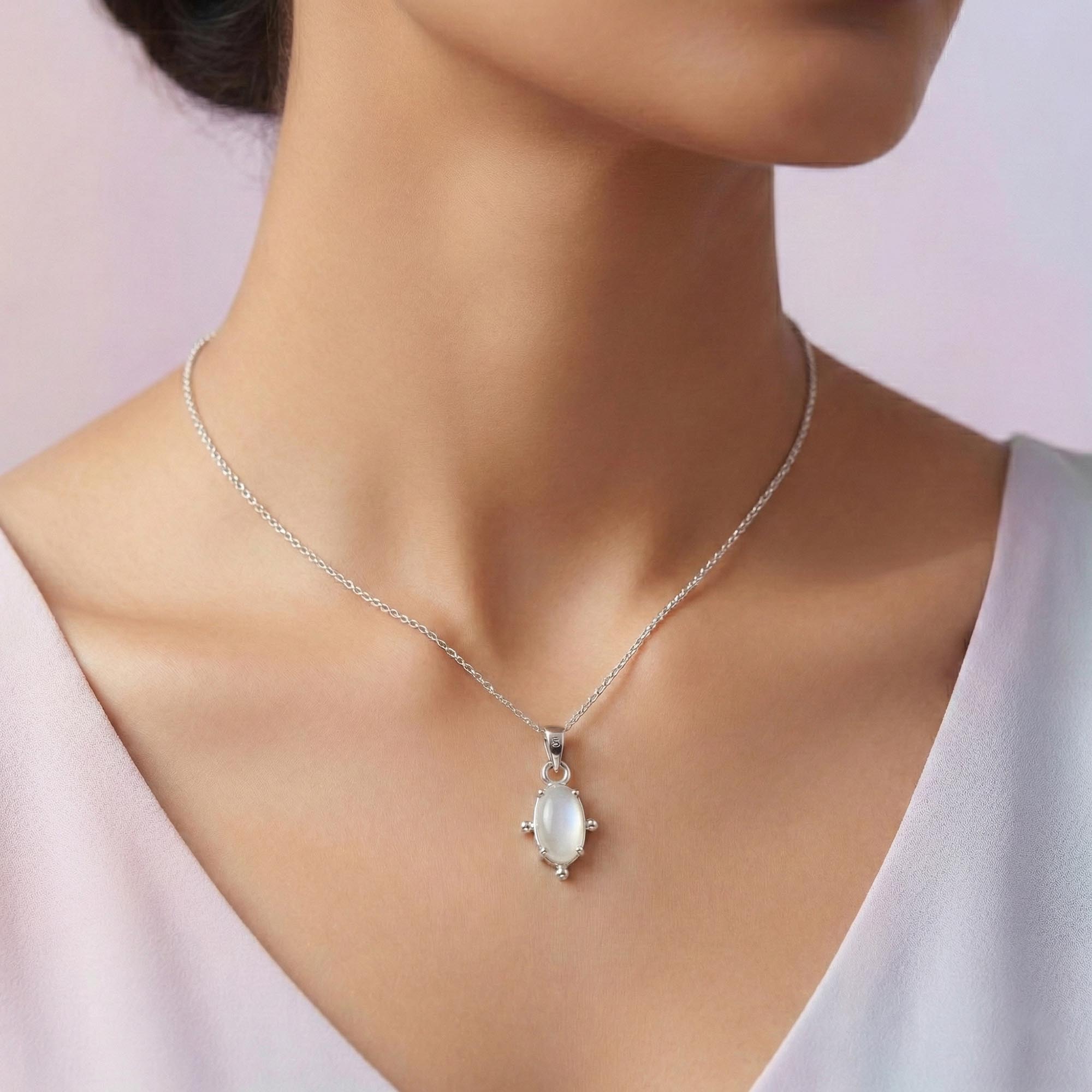 Moonstone Pendant in Silver (Design K5-170) thumbnail