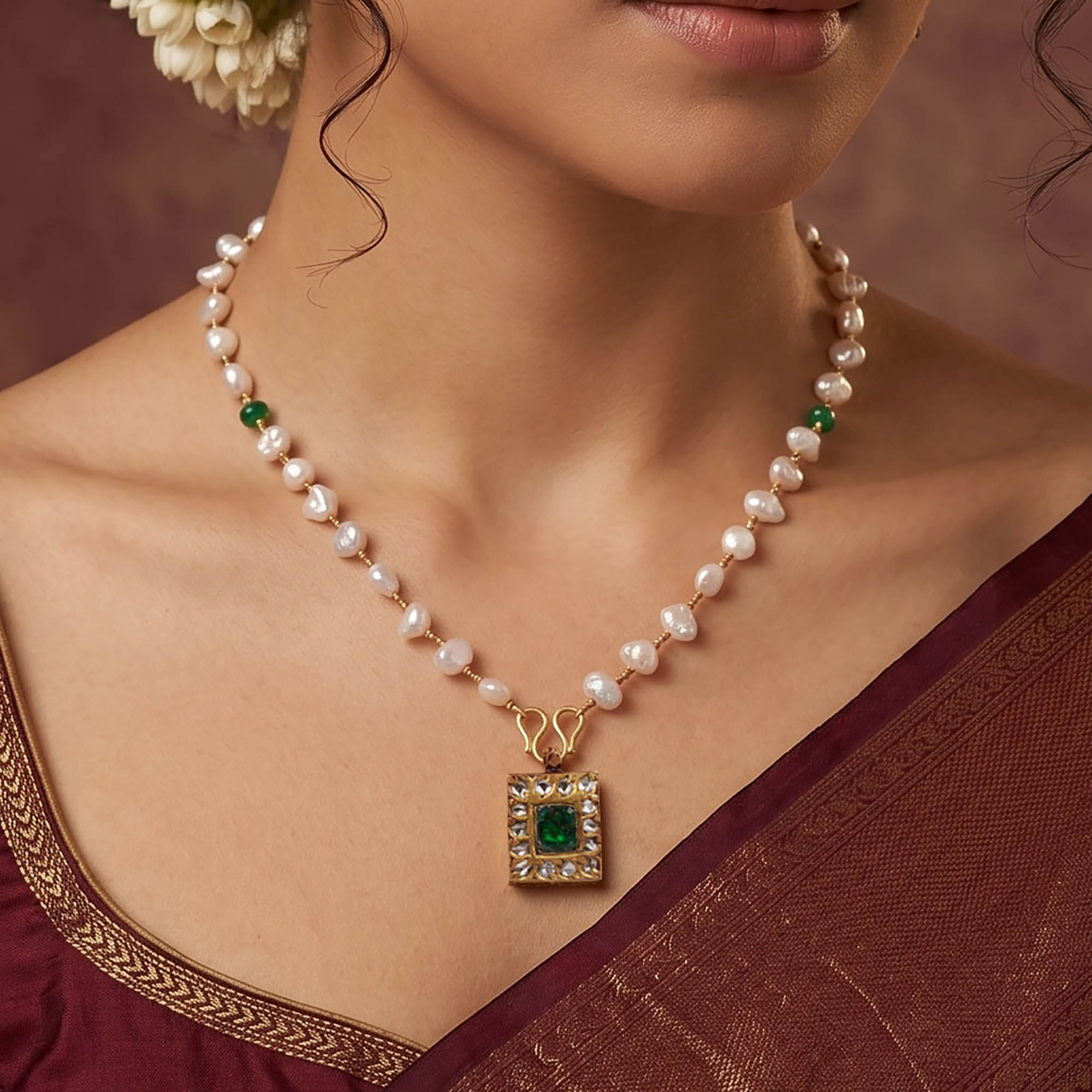Pearl Antique Necklace in 22K Yellow Gold – 6.73 g thumbnail