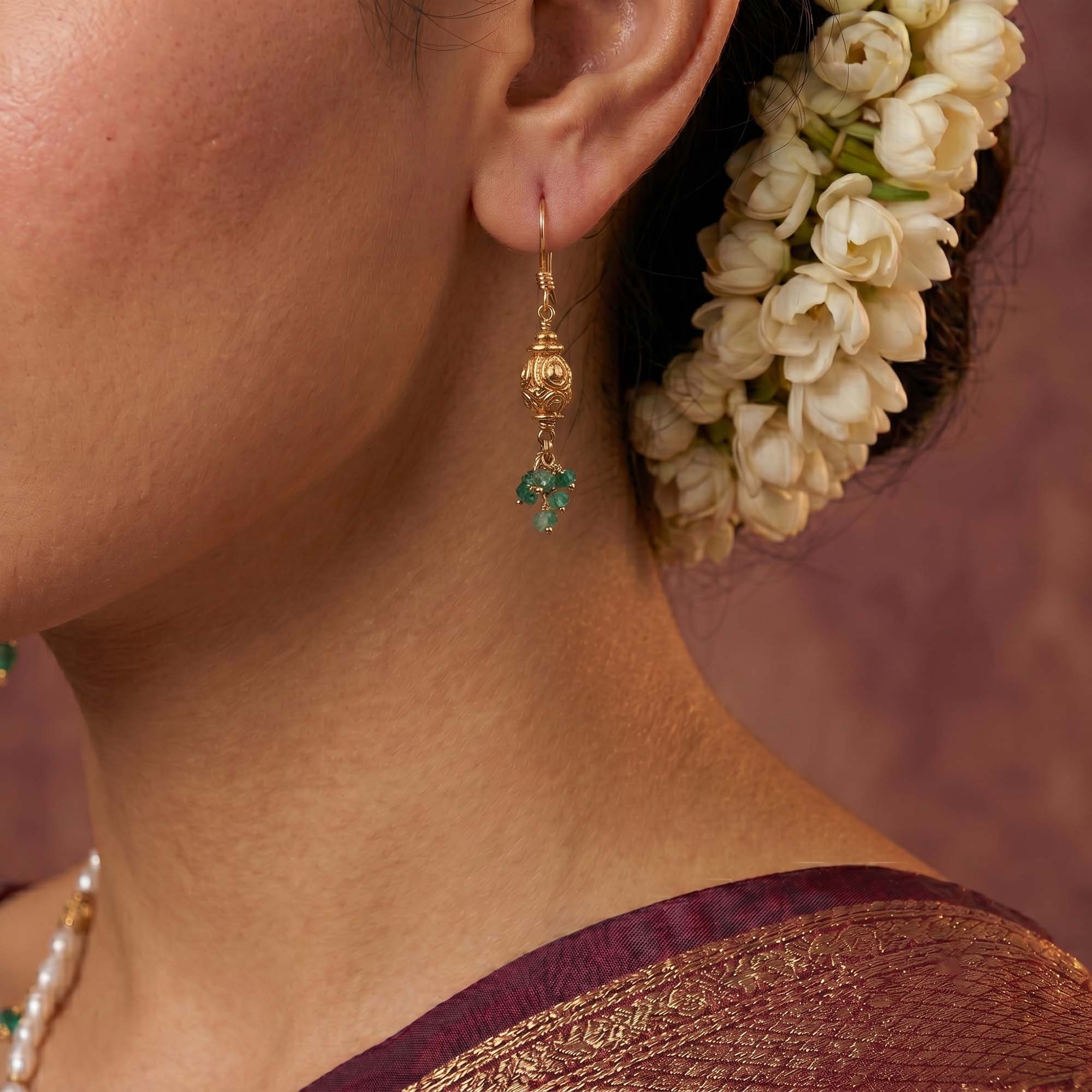 Pearl Antique Necklace and Earring Set in 22K Yellow Gold – 5.63 g thumbnail