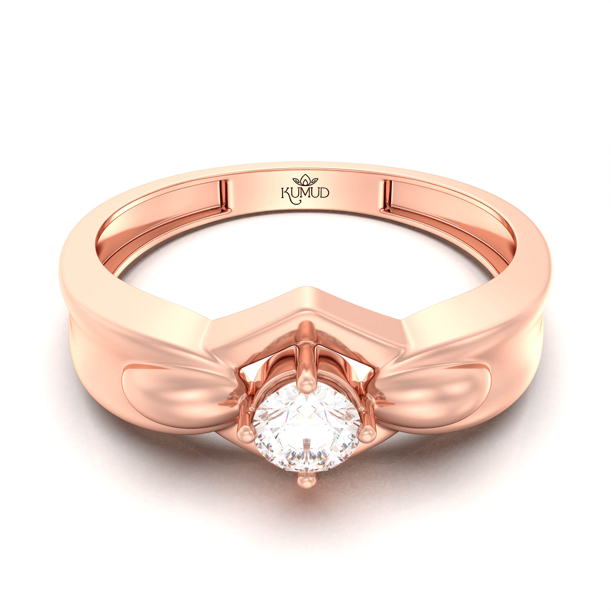 Lab-Grown Diamond Solitaire Ring for Men in 18K Rose Gold – 0.25 Ct Round, 5 g (Design K7-3) thumbnail