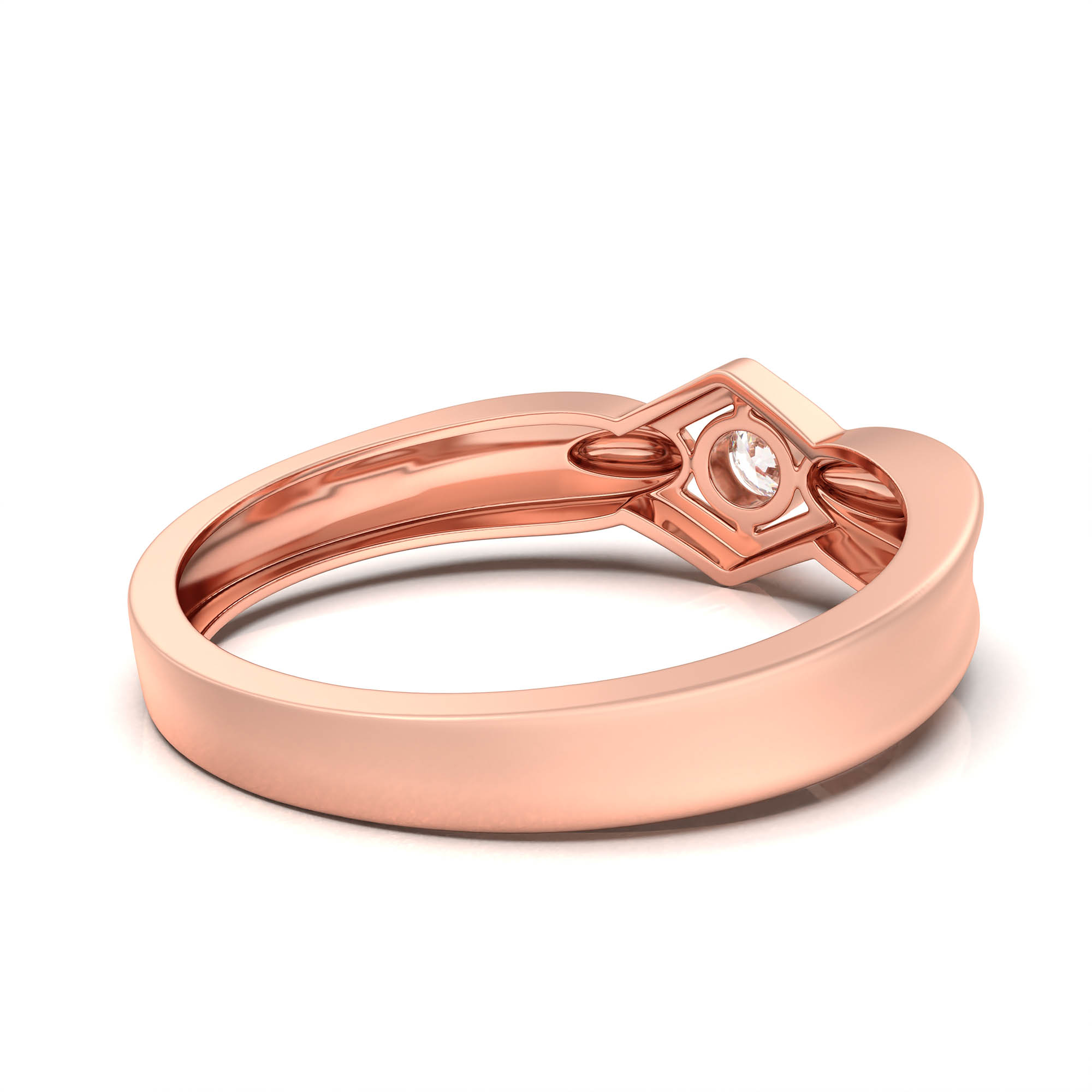 Lab-Grown Diamond Solitaire Ring for Men in 18K Rose Gold – 0.25 Ct Round, 5 g (Design K7-3) thumbnail