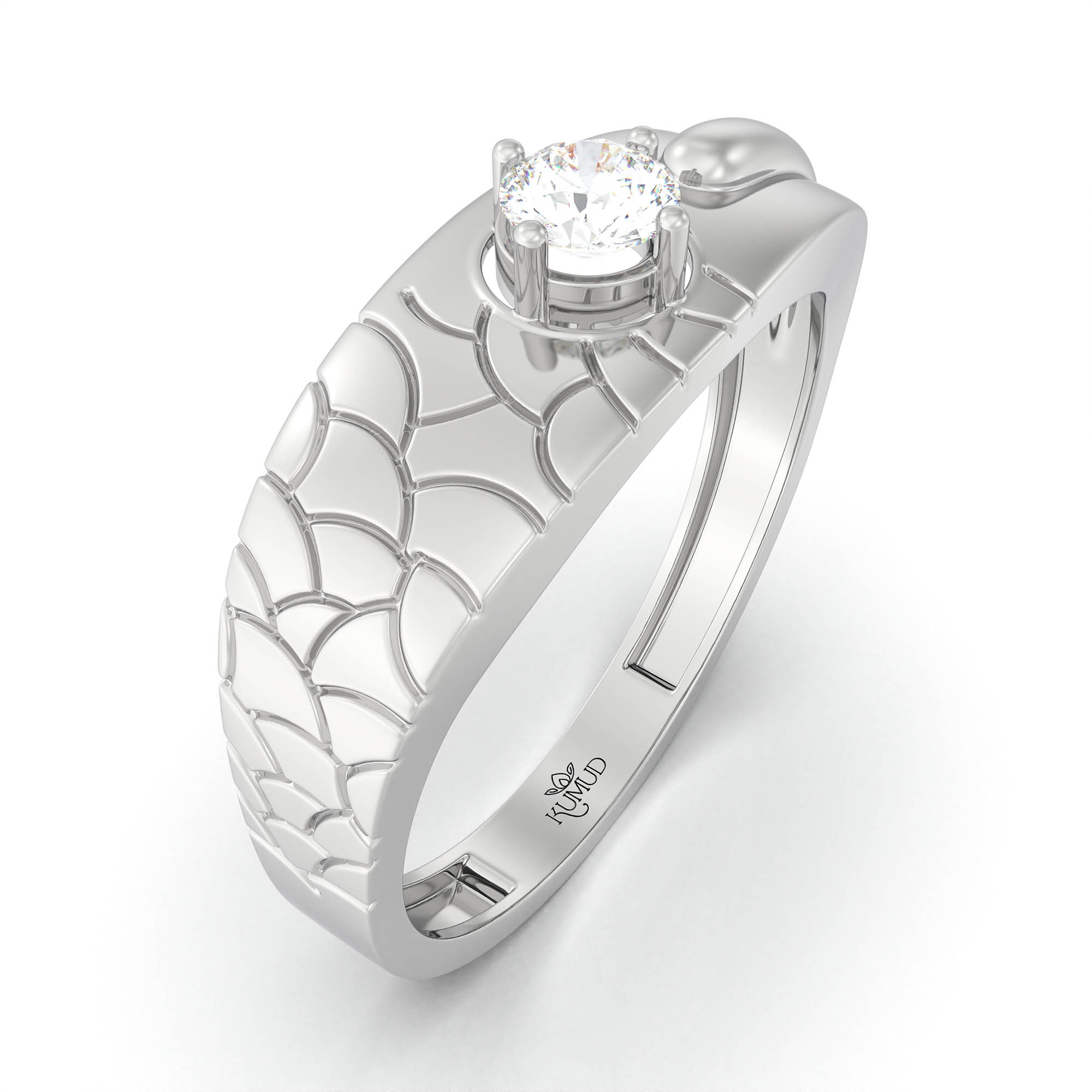 Lab-Grown Diamond Solitaire Ring for Men in 18K White Gold – 0.25 Ct Round, 5 g (Design K7-5) thumbnail