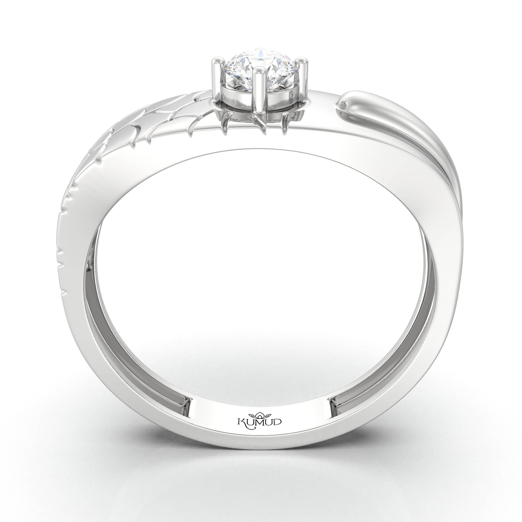 Lab-Grown Diamond Solitaire Ring for Men in 18K White Gold – 0.25 Ct Round, 5 g (Design K7-5) thumbnail