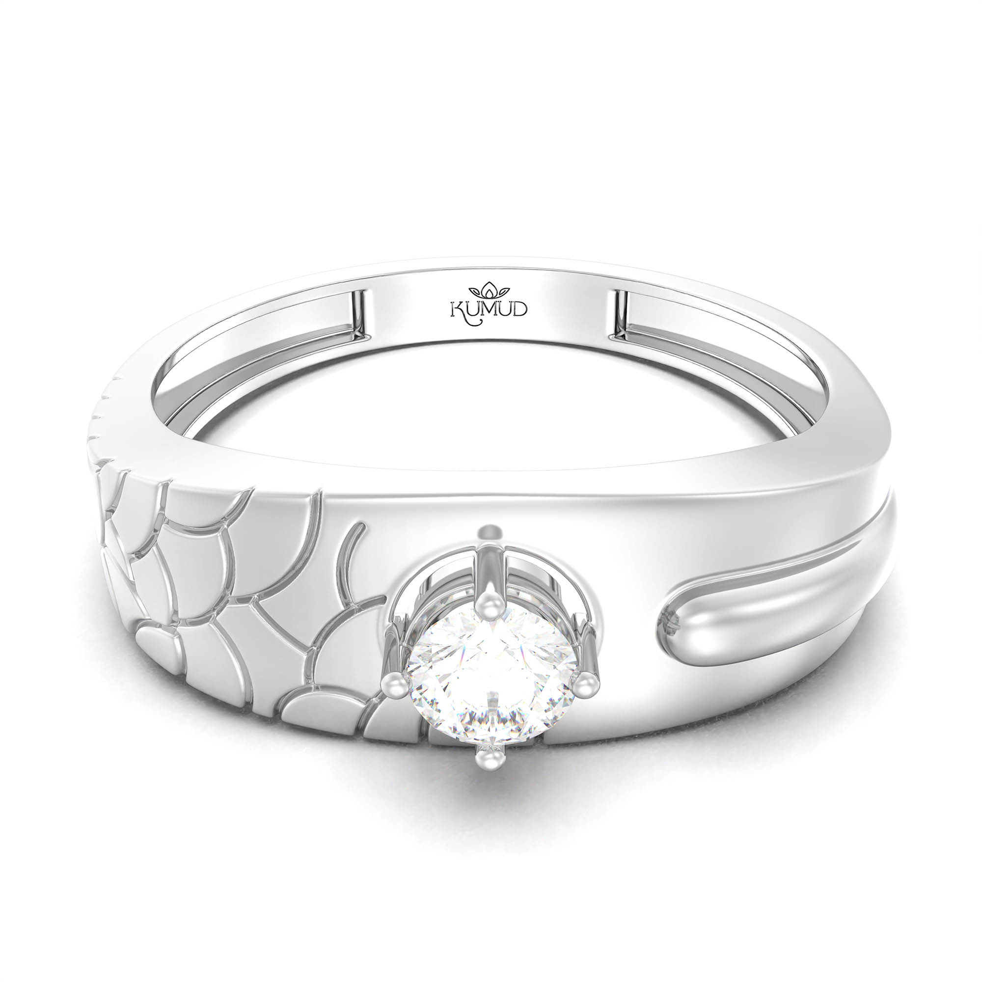 Lab-Grown Diamond Solitaire Ring for Men in 18K White Gold – 0.25 Ct Round, 5 g (Design K7-5) thumbnail