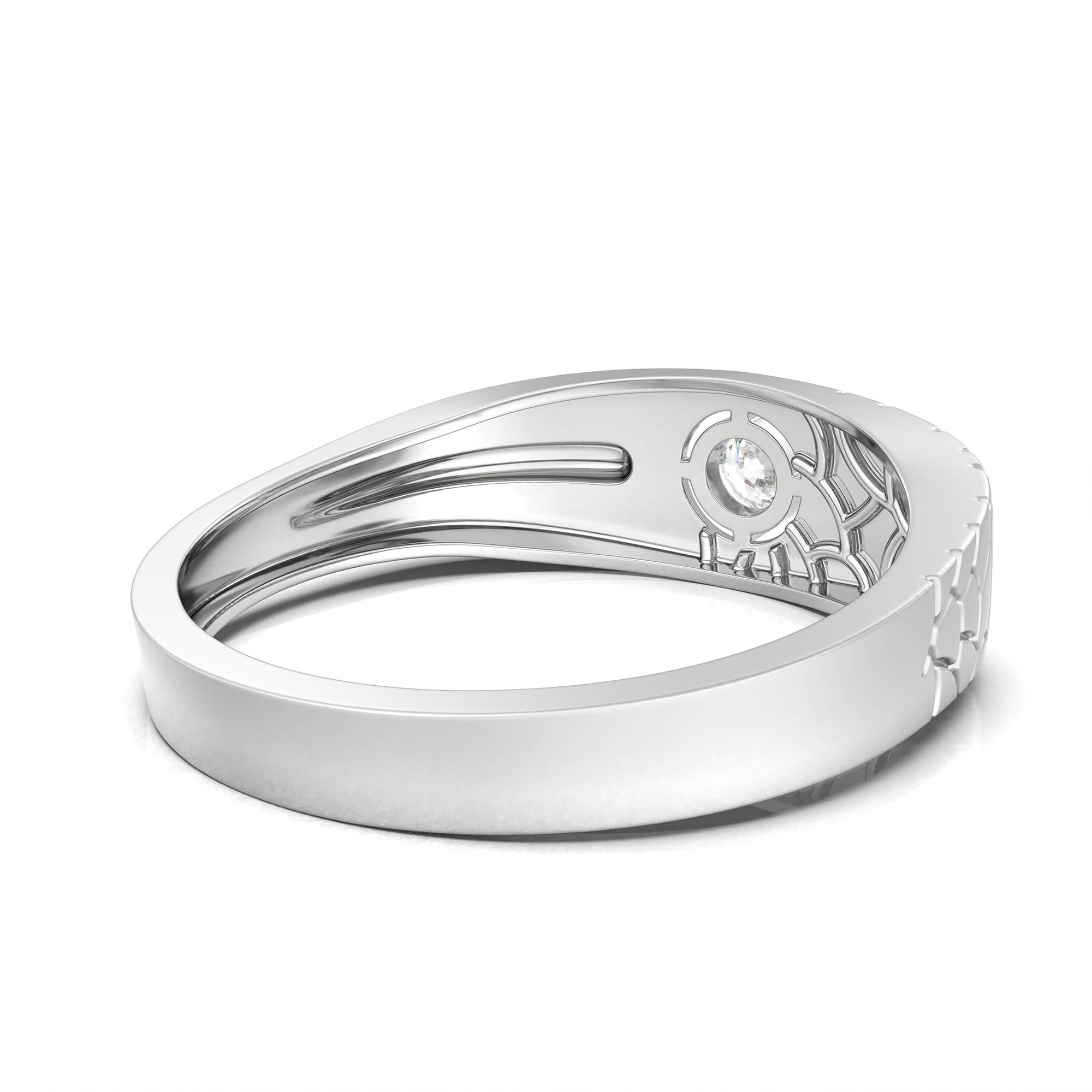Lab-Grown Diamond Solitaire Ring for Men in 18K White Gold – 0.25 Ct Round, 5 g (Design K7-5) thumbnail
