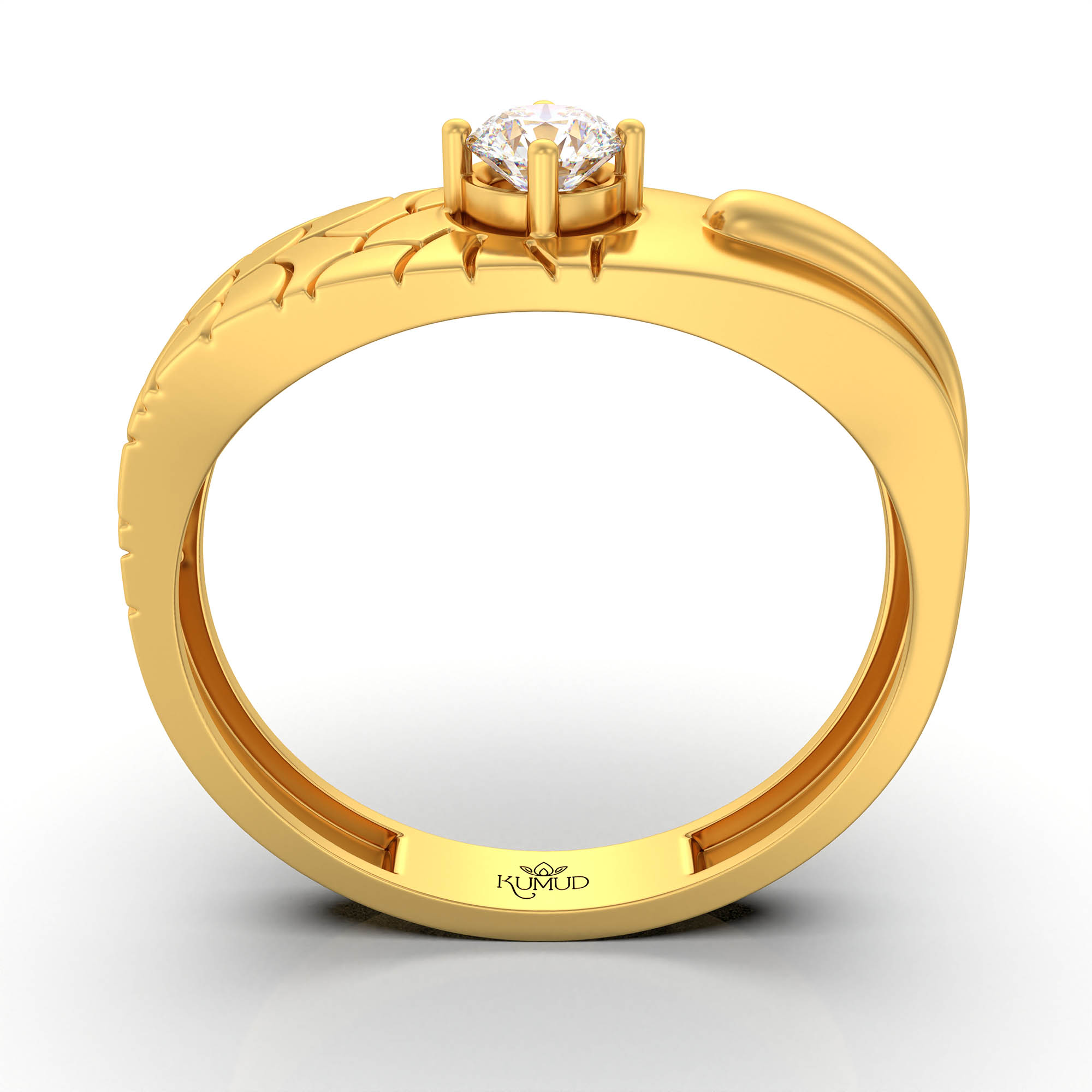 Lab-Grown Diamond Solitaire Ring for Men in 22K Yellow Gold – 0.25 Ct Round, 5 g (Design K7-5) thumbnail