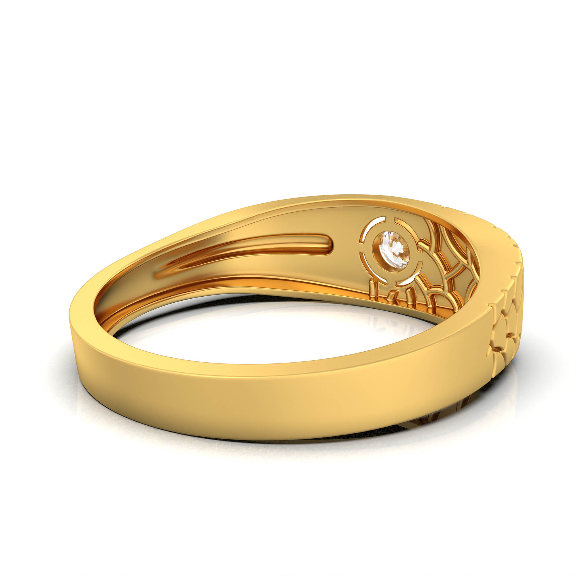 Lab-Grown Diamond Solitaire Ring for Men in 22K Yellow Gold – 0.25 Ct Round, 5 g (Design K7-5) thumbnail
