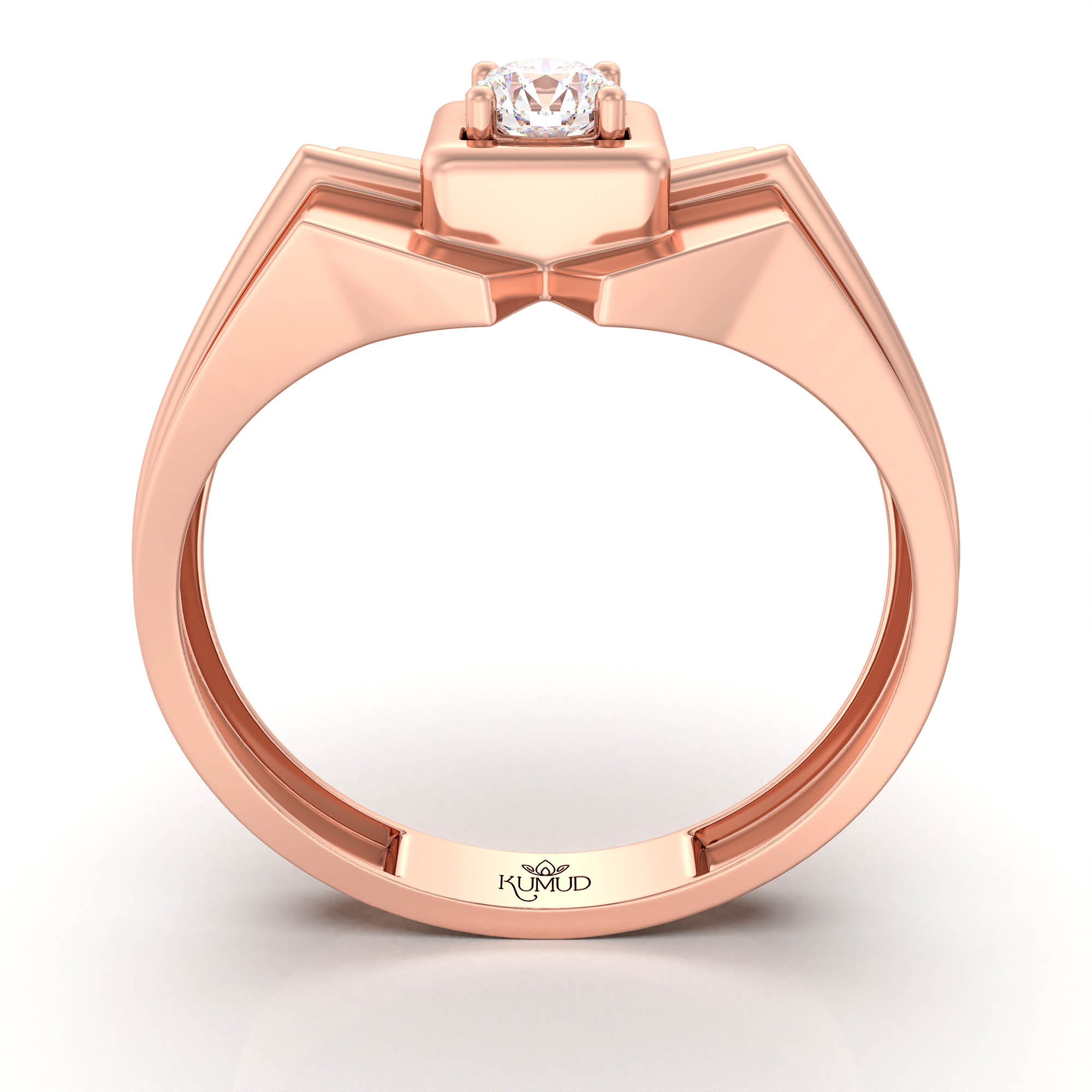 Lab-Grown Diamond Solitaire Ring for Men in 18K Rose Gold – 0.25 Ct Round, 5 g (Design K7-6) thumbnail