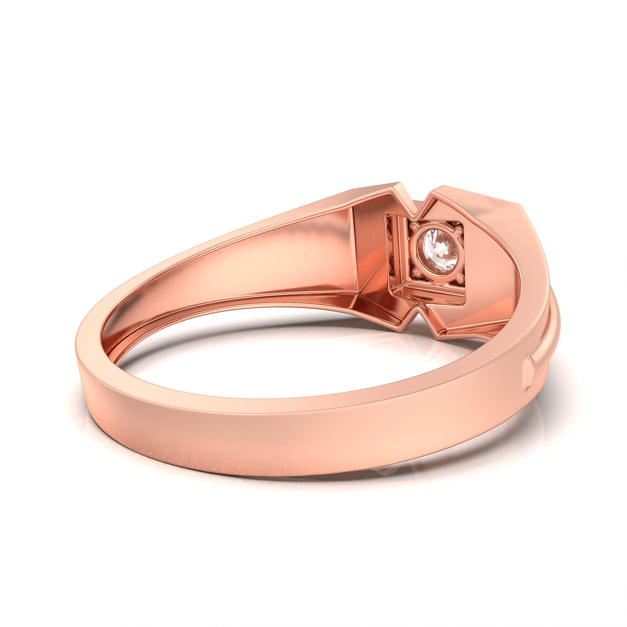 Lab-Grown Diamond Solitaire Ring for Men in 18K Rose Gold – 0.25 Ct Round, 5 g (Design K7-6) thumbnail