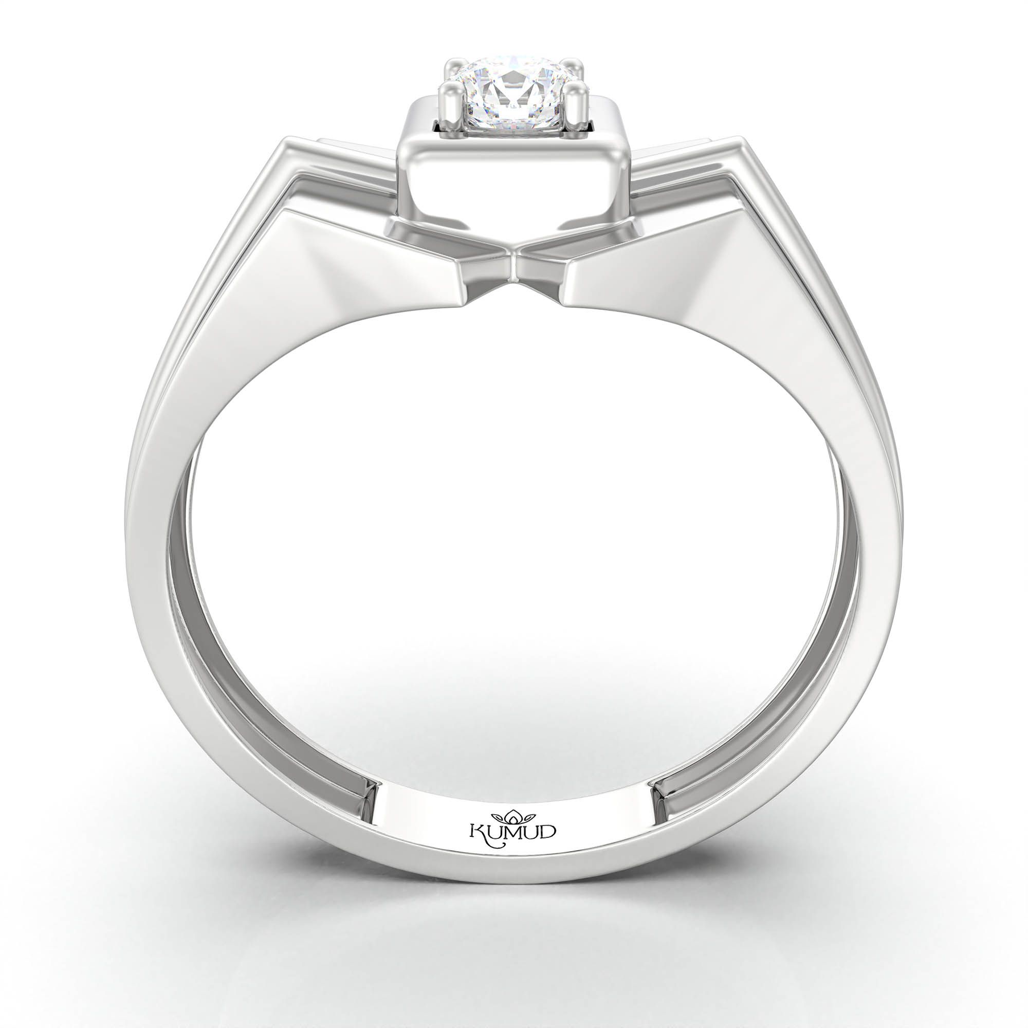 Lab-Grown Diamond Solitaire Ring for Men in 18K White Gold – 0.25 Ct Round, 5 g (Design K7-6) thumbnail
