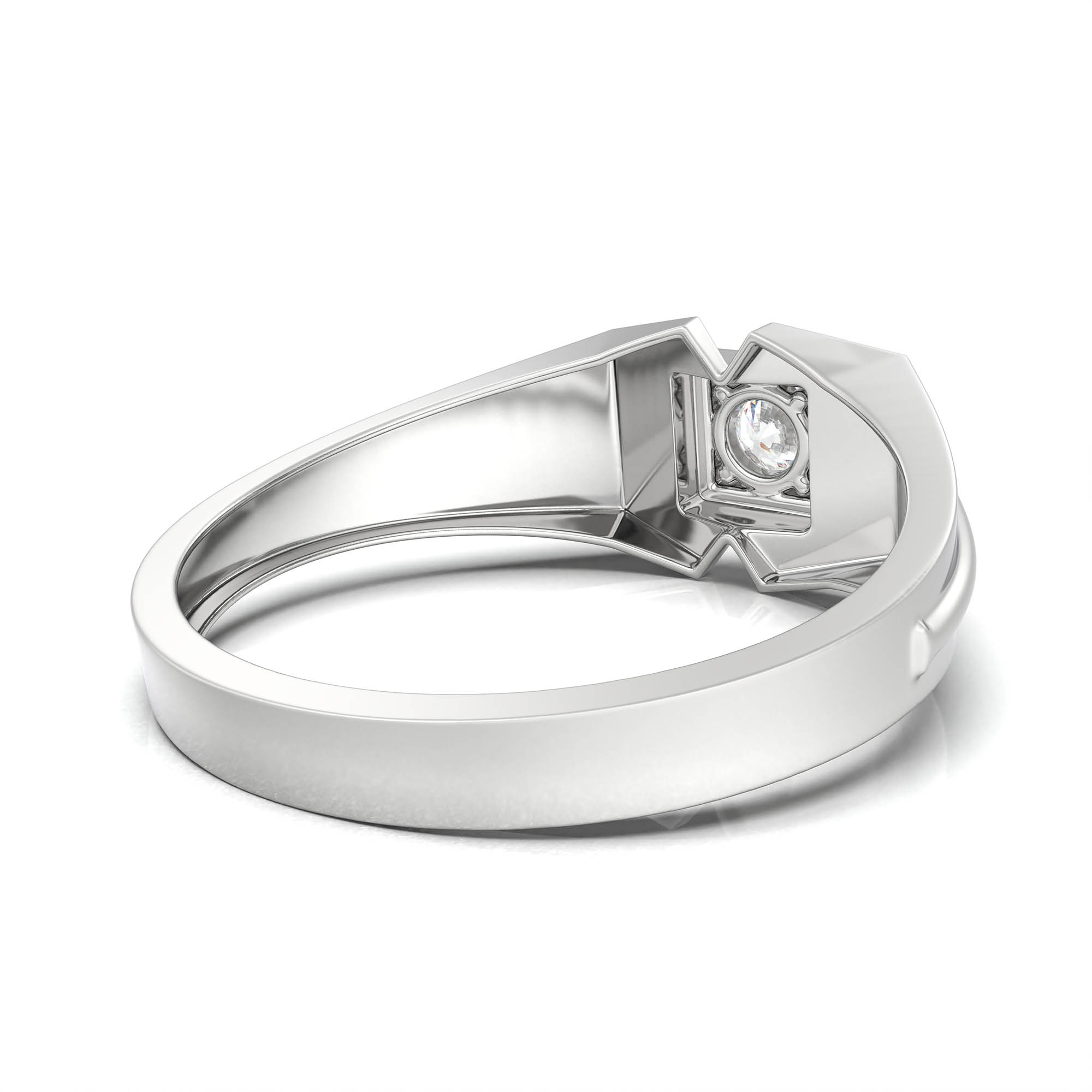 Lab-Grown Diamond Solitaire Ring for Men in 18K White Gold – 0.25 Ct Round, 5 g (Design K7-6) thumbnail