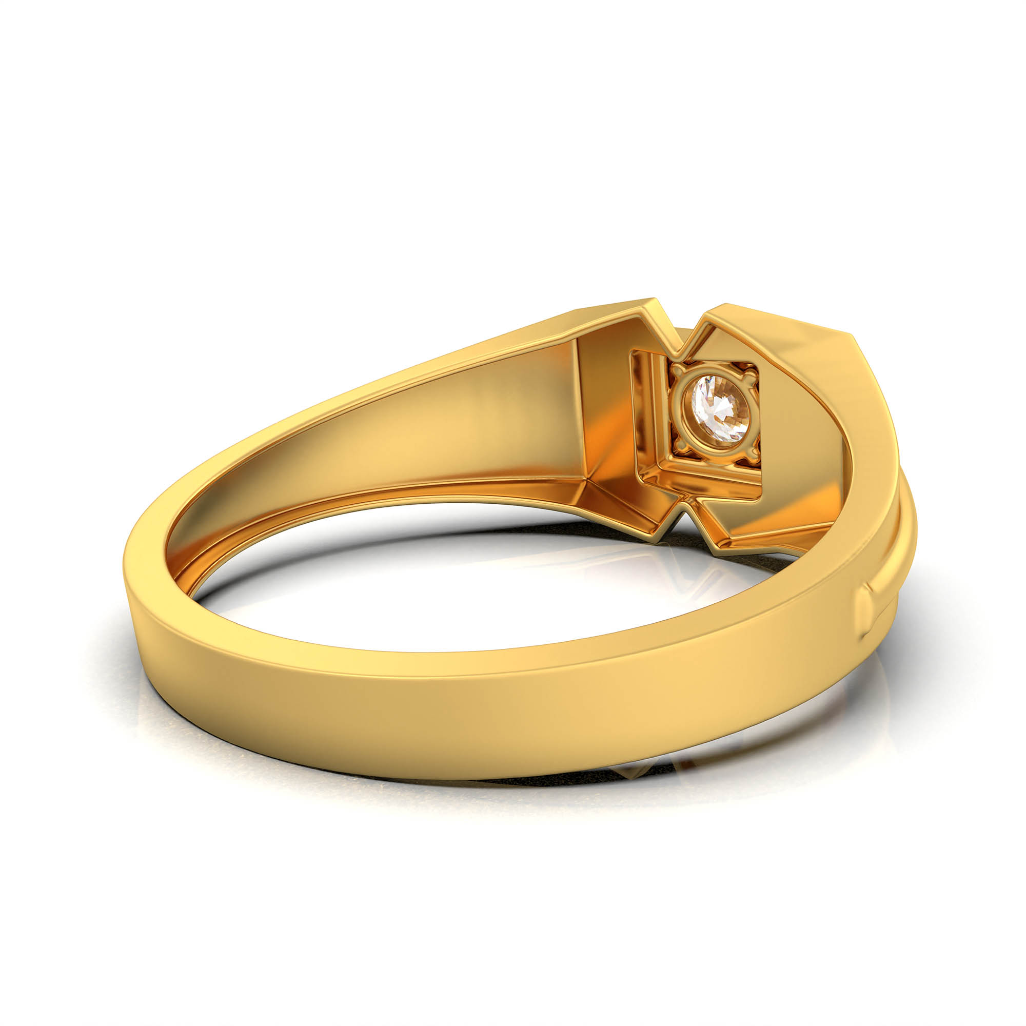 Lab-Grown Diamond Solitaire Ring for Men in 22K Yellow Gold – 0.25 Ct Round, 5 g (Design K7-6) thumbnail