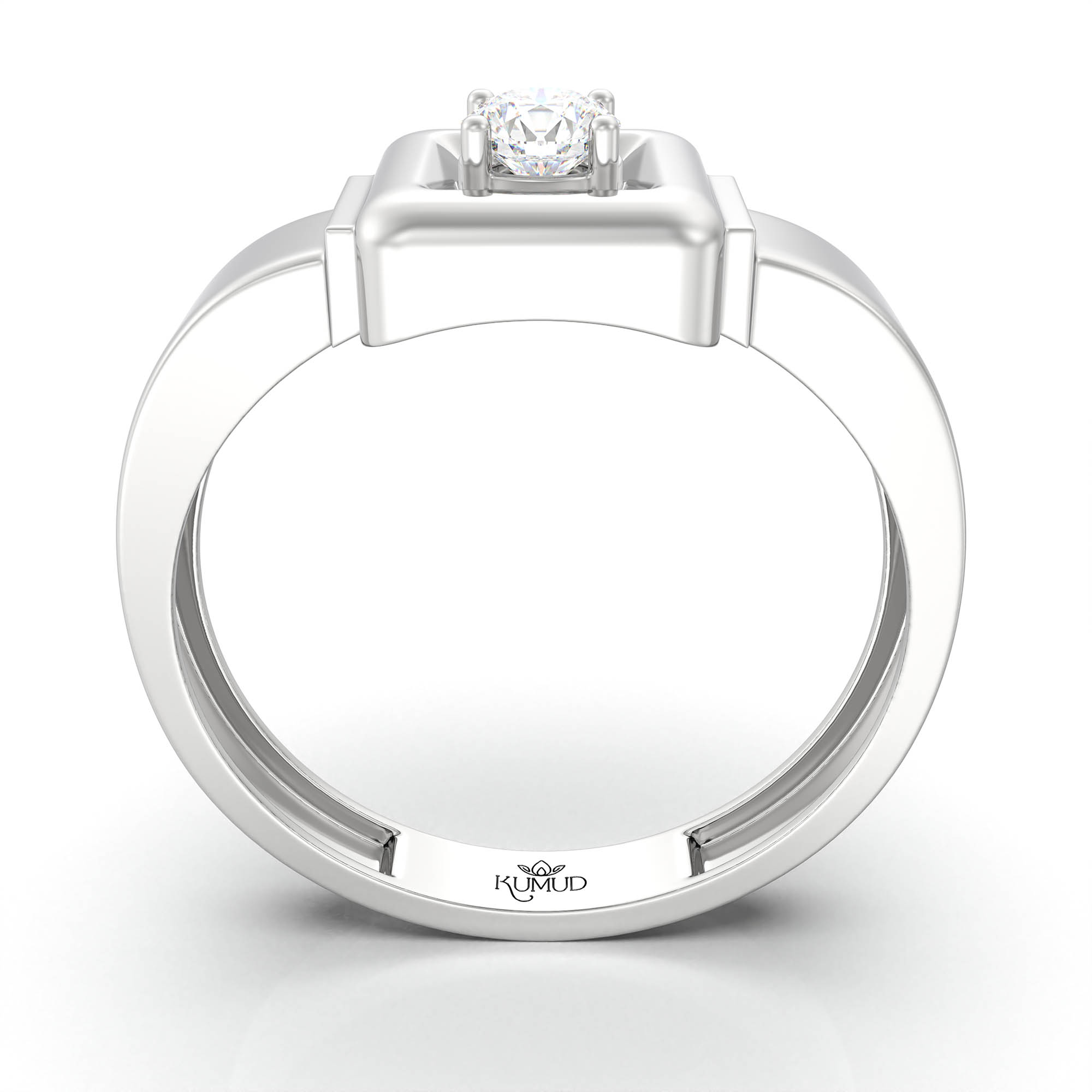 Lab-Grown Diamond Solitaire Ring for Men in 18K White Gold – 0.25 Ct Round, 5 g (Design K7-7) thumbnail