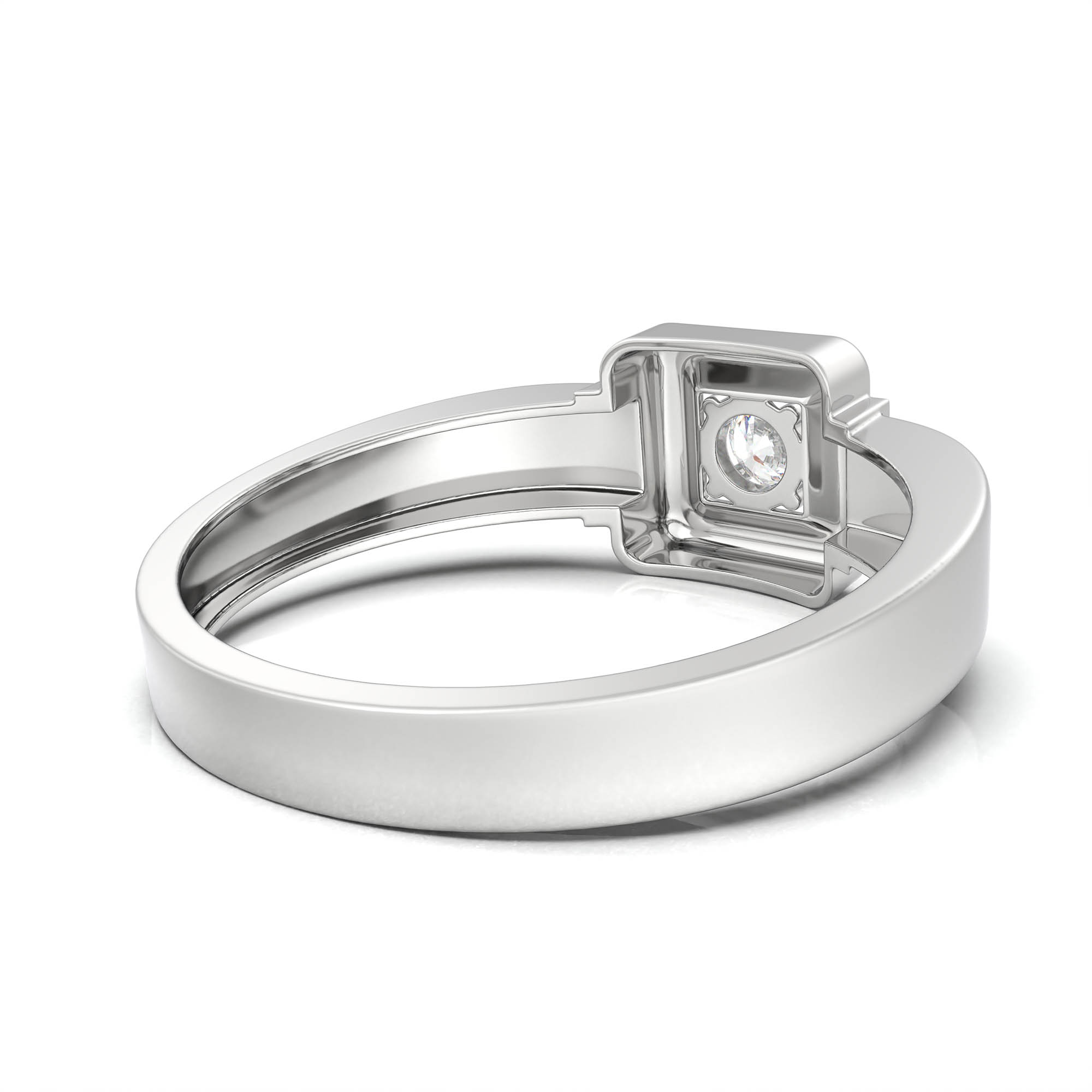 Lab-Grown Diamond Solitaire Ring for Men in 18K White Gold – 0.25 Ct Round, 5 g (Design K7-7) thumbnail