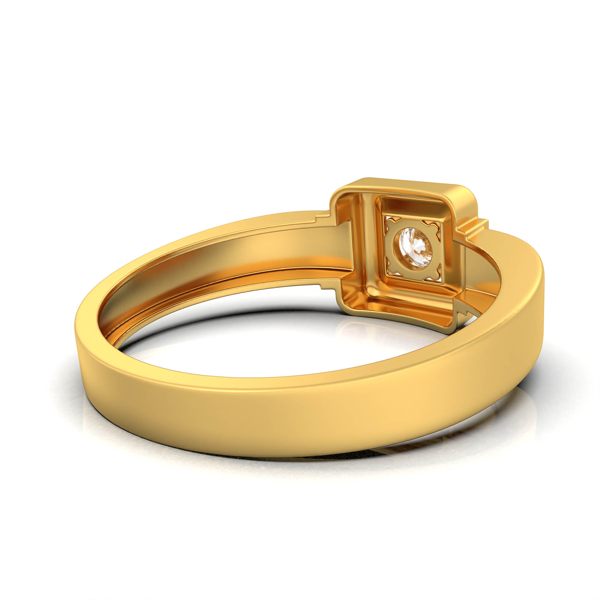 Lab-Grown Diamond Solitaire Ring for Men in 22K Yellow Gold – 0.25 Ct Round, 5 g (Design K7-7) thumbnail