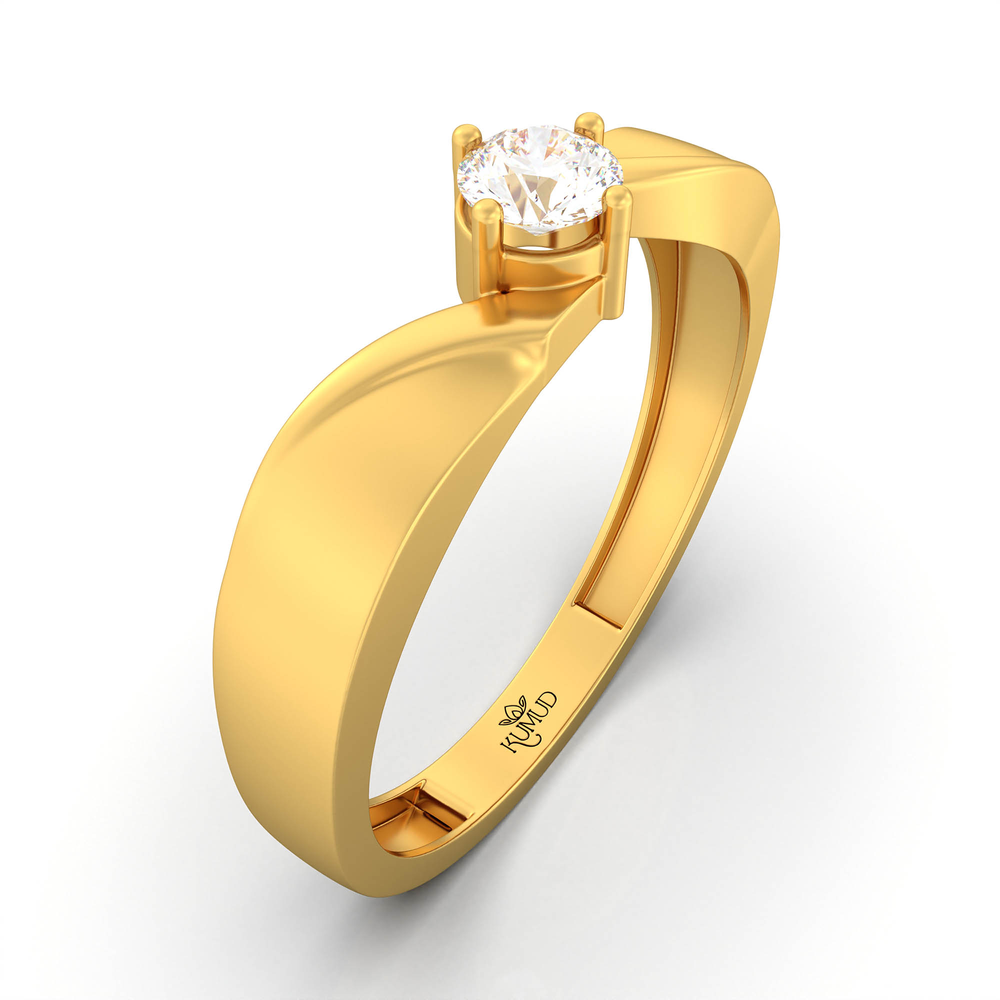 Lab-Grown Diamond Solitaire Ring for Men in 22K Yellow Gold – 0.25 Ct Round, 5 g (Design K7-8) thumbnail