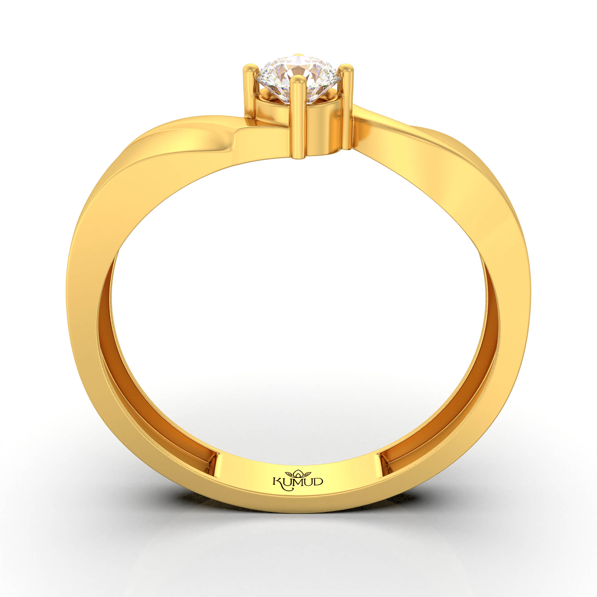 Lab-Grown Diamond Solitaire Ring for Men in 22K Yellow Gold – 0.25 Ct Round, 5 g (Design K7-8) thumbnail
