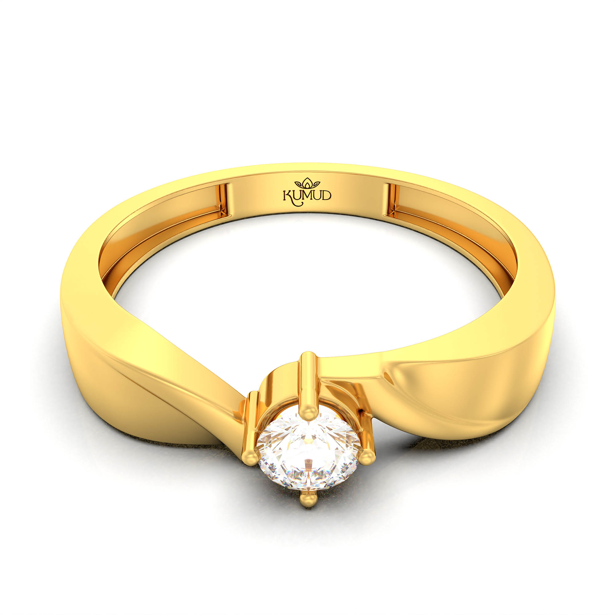 Lab-Grown Diamond Solitaire Ring for Men in 22K Yellow Gold – 0.25 Ct Round, 5 g (Design K7-8) thumbnail