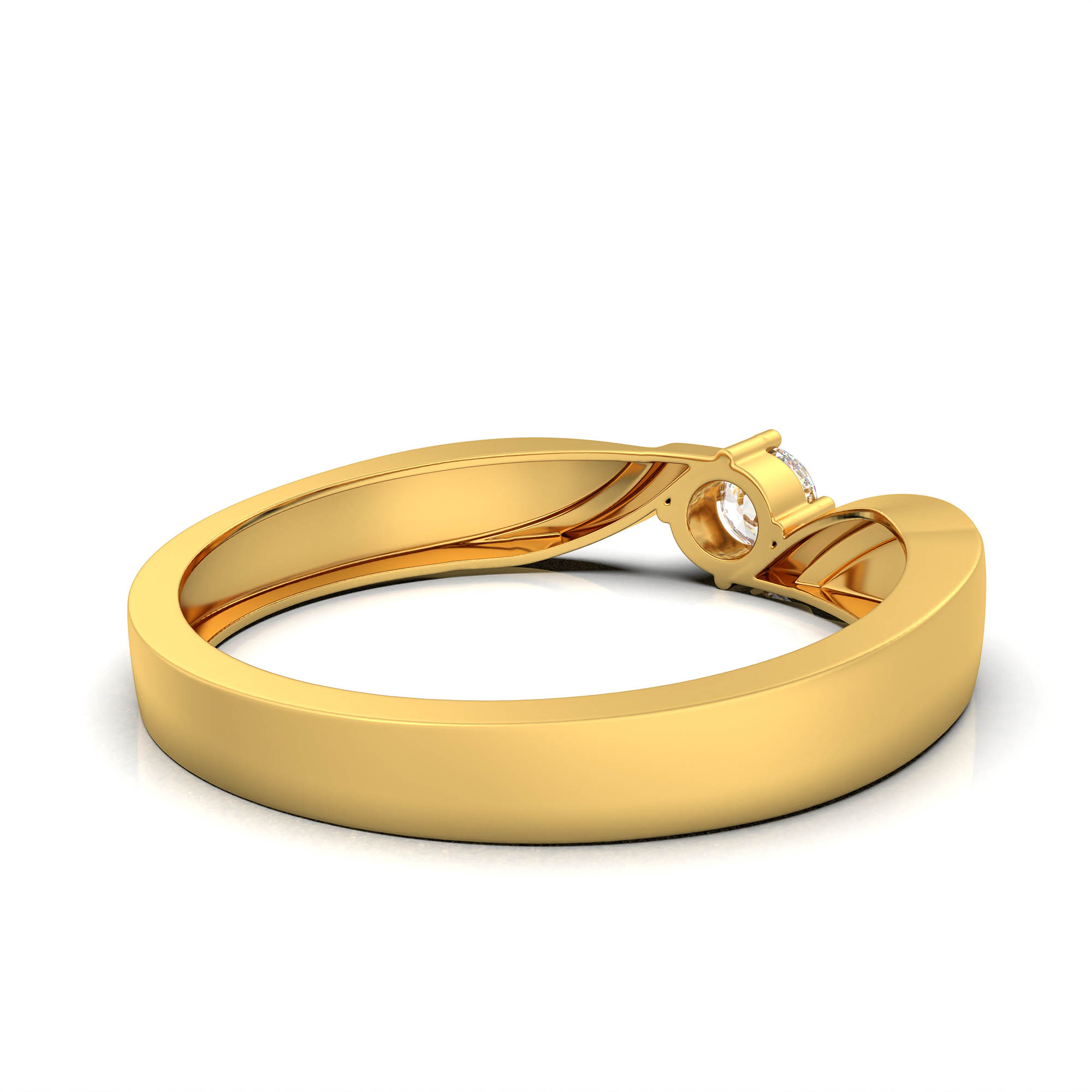 Lab-Grown Diamond Solitaire Ring for Men in 22K Yellow Gold – 0.25 Ct Round, 5 g (Design K7-8) thumbnail