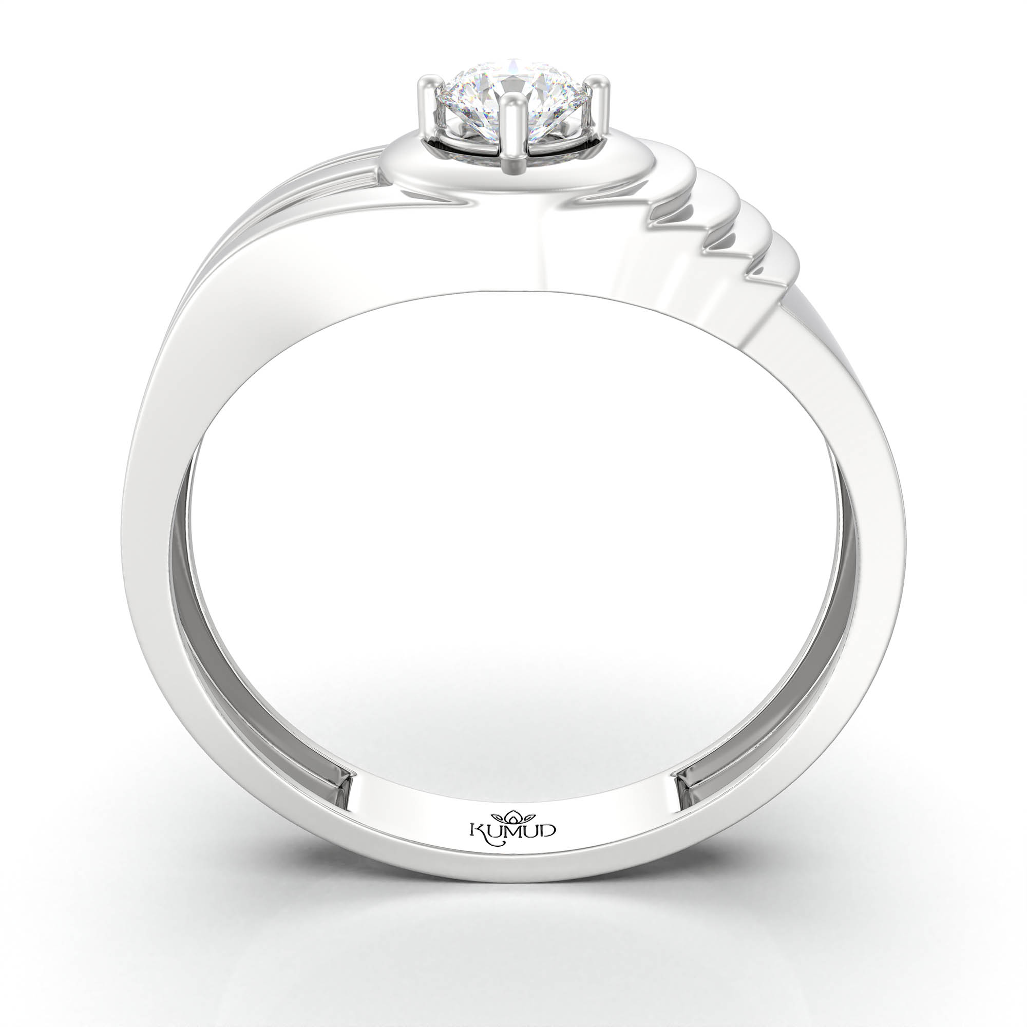 Lab-Grown Diamond Solitaire Ring for Men in 18K White Gold – 0.25 Ct Round, 5 g (Design K7-10) thumbnail