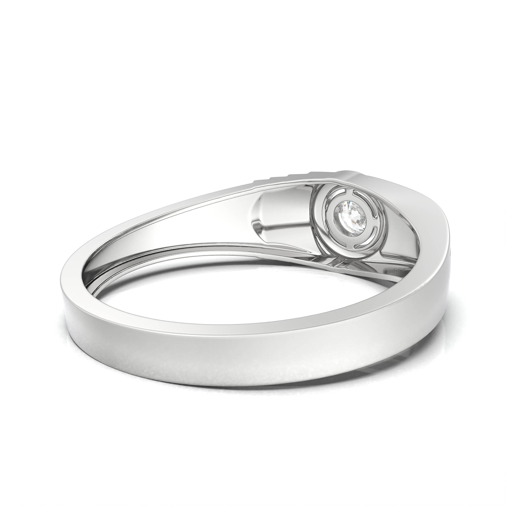 Lab-Grown Diamond Solitaire Ring for Men in 18K White Gold – 0.25 Ct Round, 5 g (Design K7-10) thumbnail