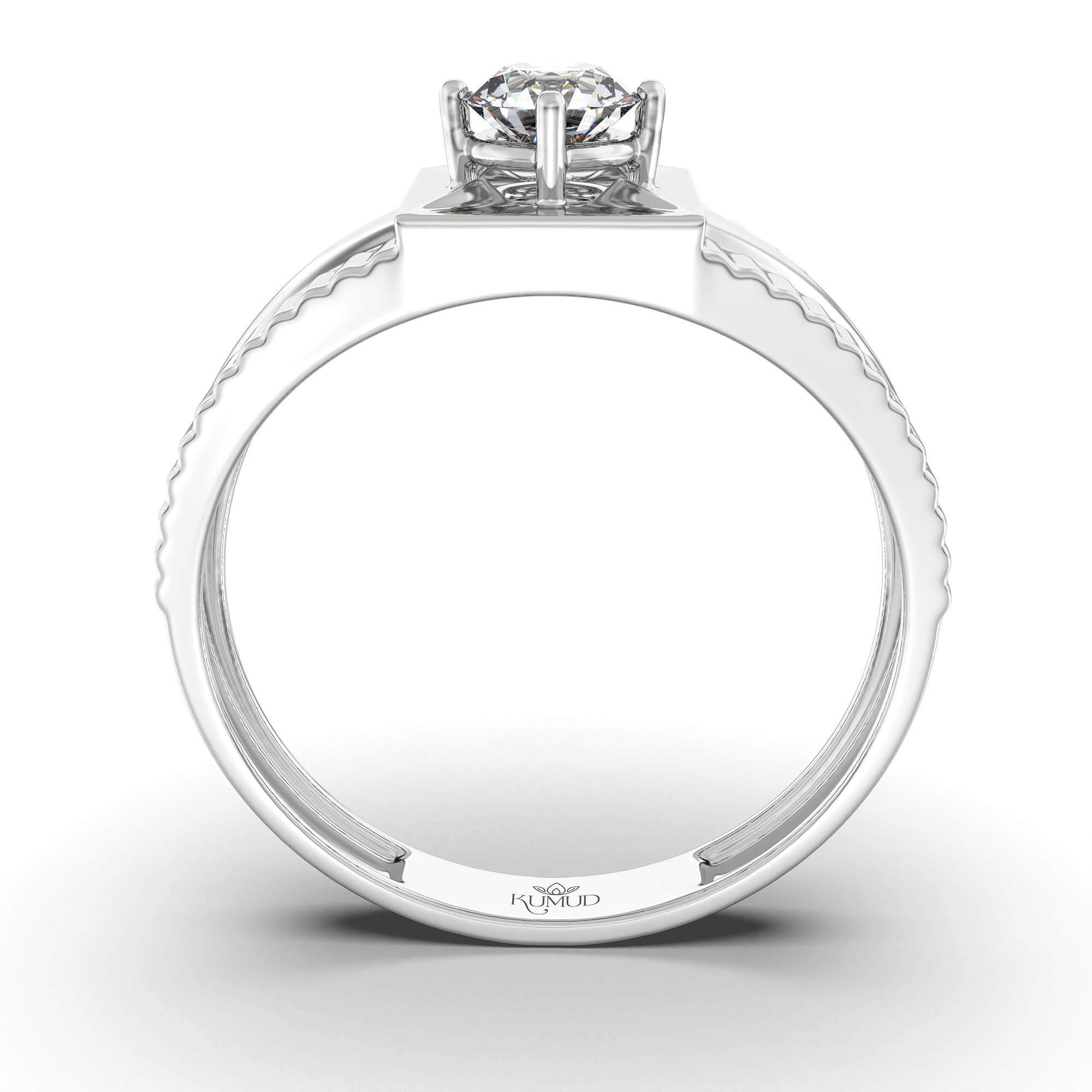 Lab-Grown Diamond Solitaire Ring for Men in 18K White Gold – 0.5 Ct Round, 6 g (Design K8-1-APGAA) thumbnail