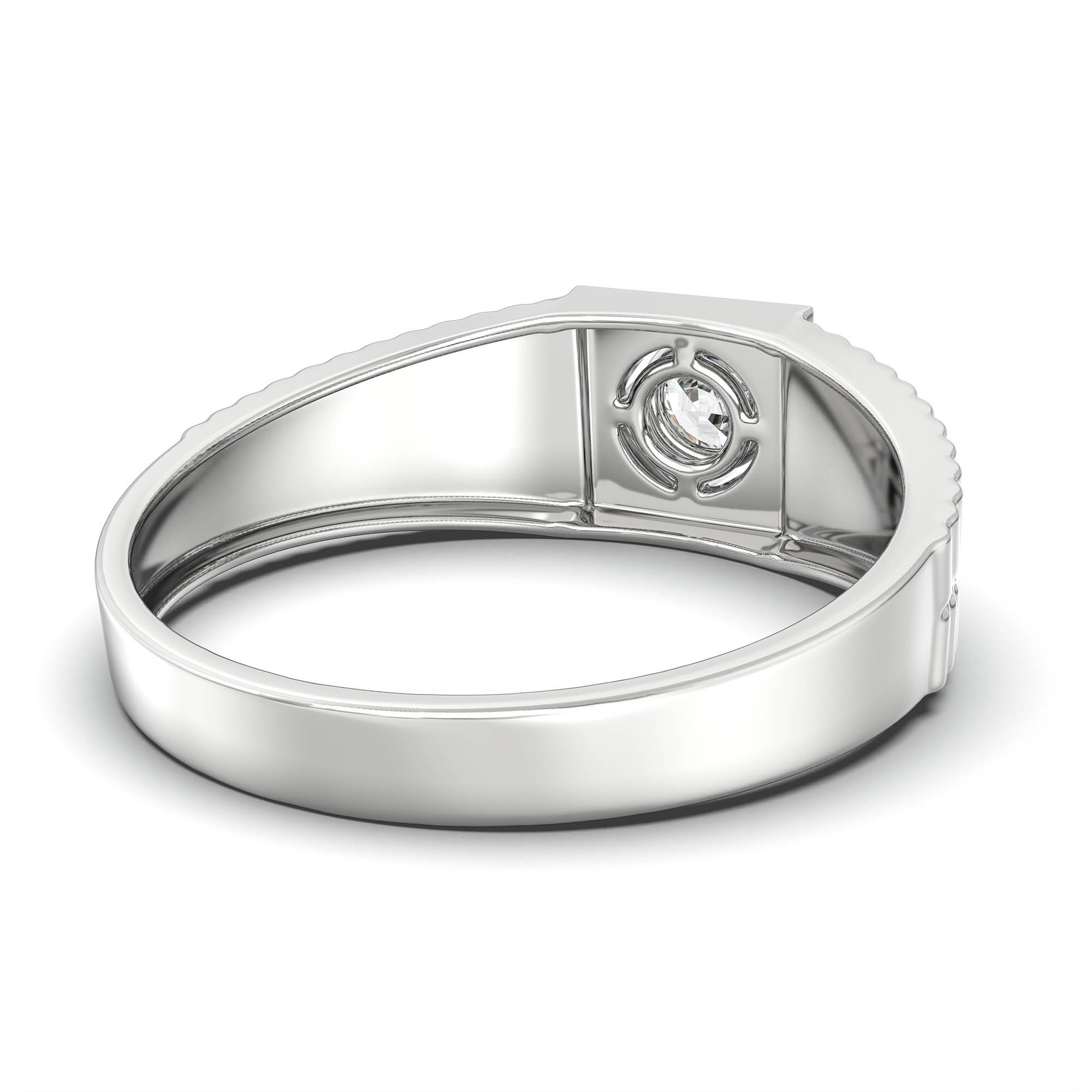 Lab-Grown Diamond Solitaire Ring for Men in 18K White Gold – 0.5 Ct Round, 6 g (Design K8-1-APGAA) thumbnail