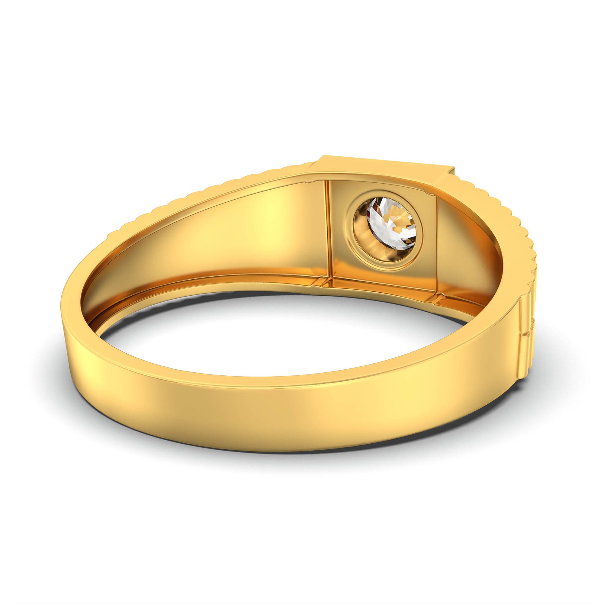 Lab-Grown Diamond Solitaire Ring for Men in 22K Yellow Gold – 0.5 Ct Round, 6 g (Design K8-1-BBZAA) thumbnail