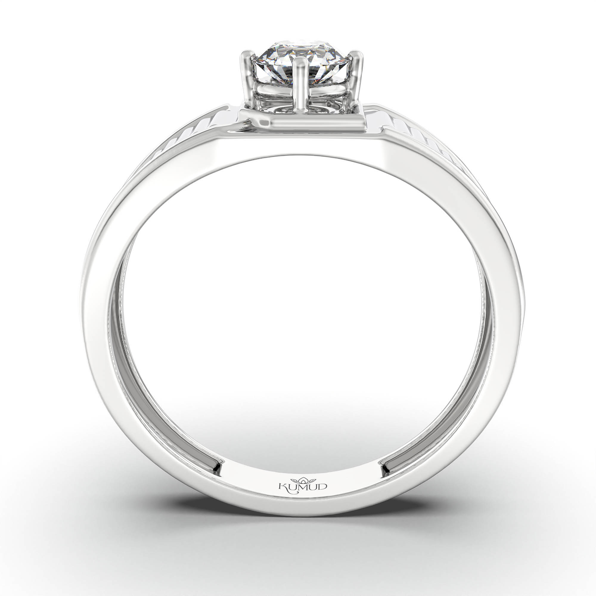 Lab-Grown Diamond Solitaire Ring for Men in 18K White Gold – 0.5 Ct Round, 6 g (Design K8-2-APGAA) thumbnail
