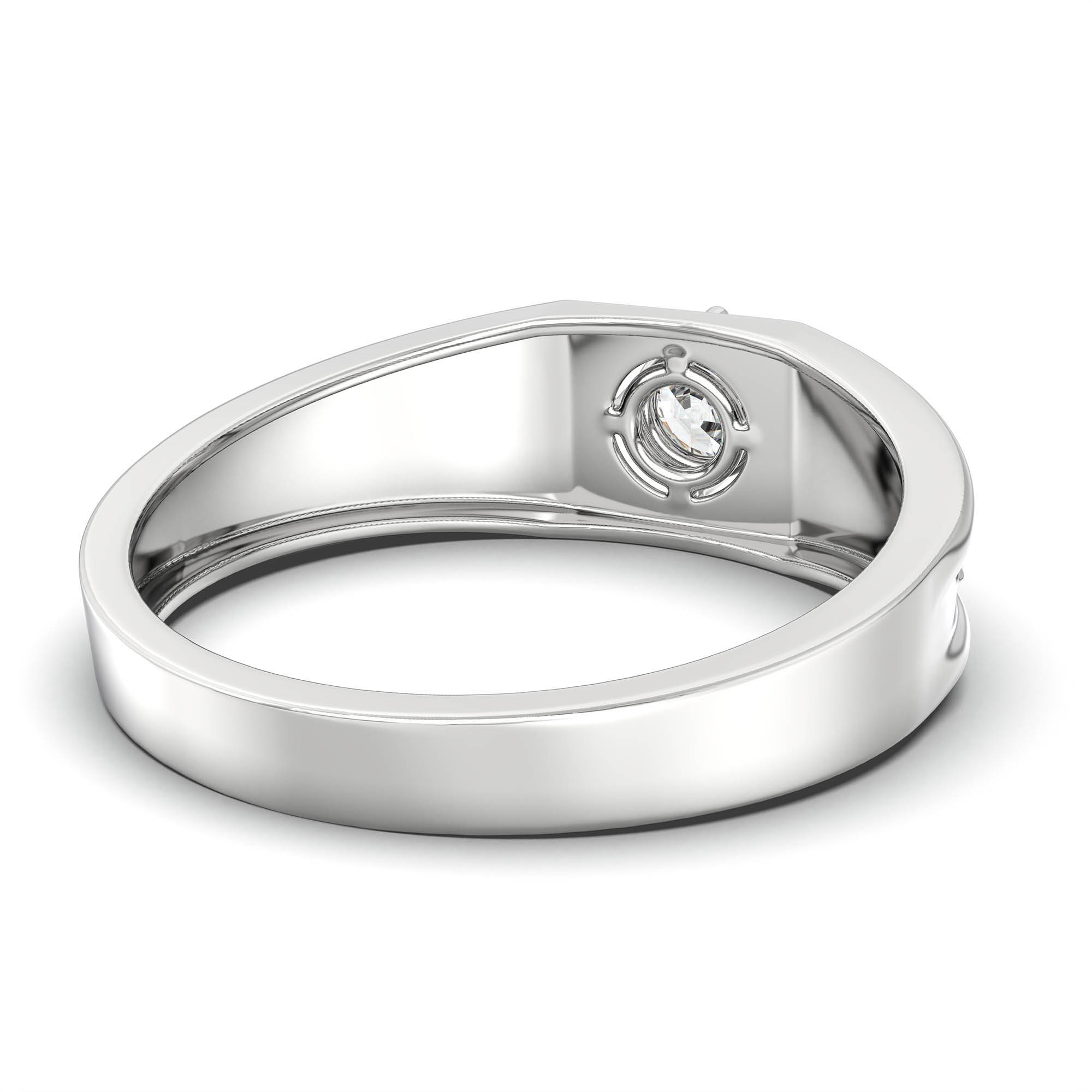 Lab-Grown Diamond Solitaire Ring for Men in 18K White Gold – 0.5 Ct Round, 6 g (Design K8-2-APGAA) thumbnail