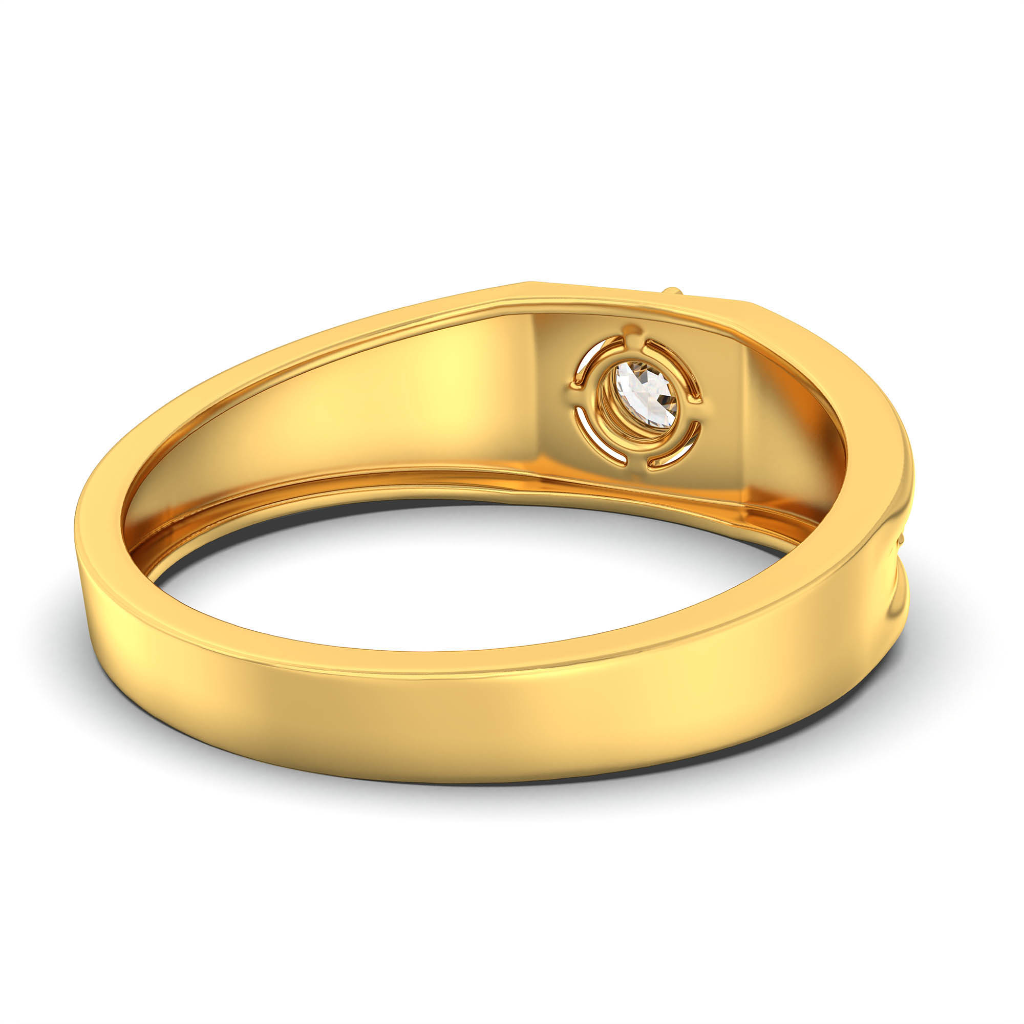 Lab-Grown Diamond Solitaire Ring for Men in 22K Yellow Gold – 0.5 Ct Round, 6 g (Design K8-2-APGAA) thumbnail