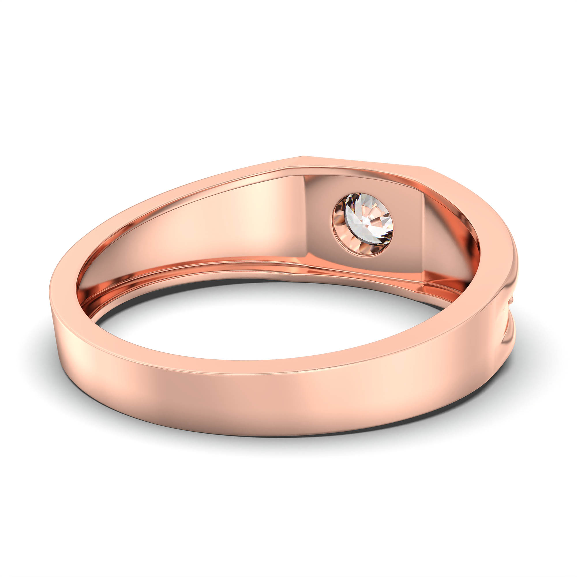 Lab-Grown Diamond Solitaire Ring for Men in 18K Rose Gold – 0.5 Ct Round, 6 g (Design K8-2-BBZAA) thumbnail