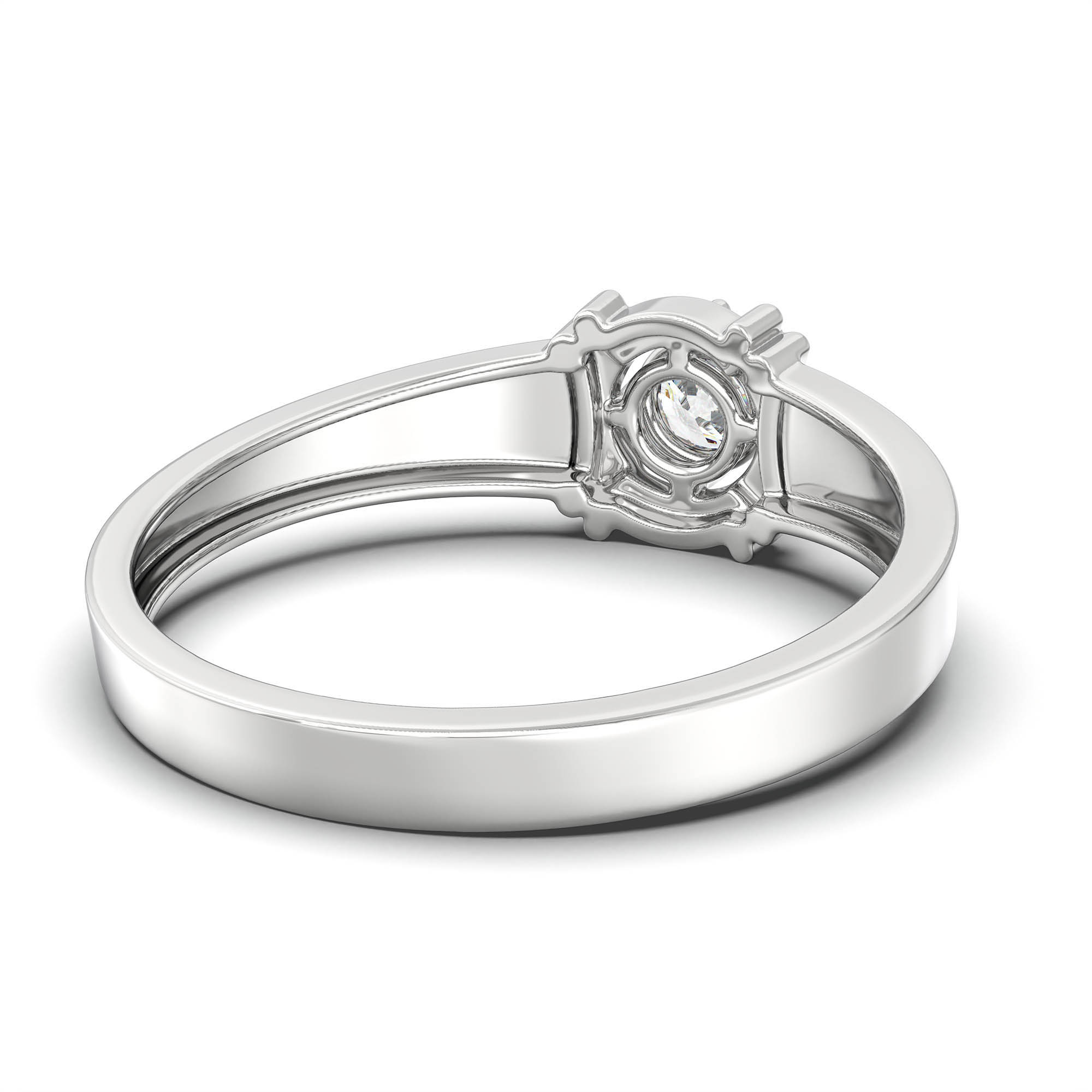 Lab-Grown Diamond Solitaire Ring for Men in 18K White Gold – 0.5 Ct Round, 6 g (Design K8-3-APGAA) thumbnail