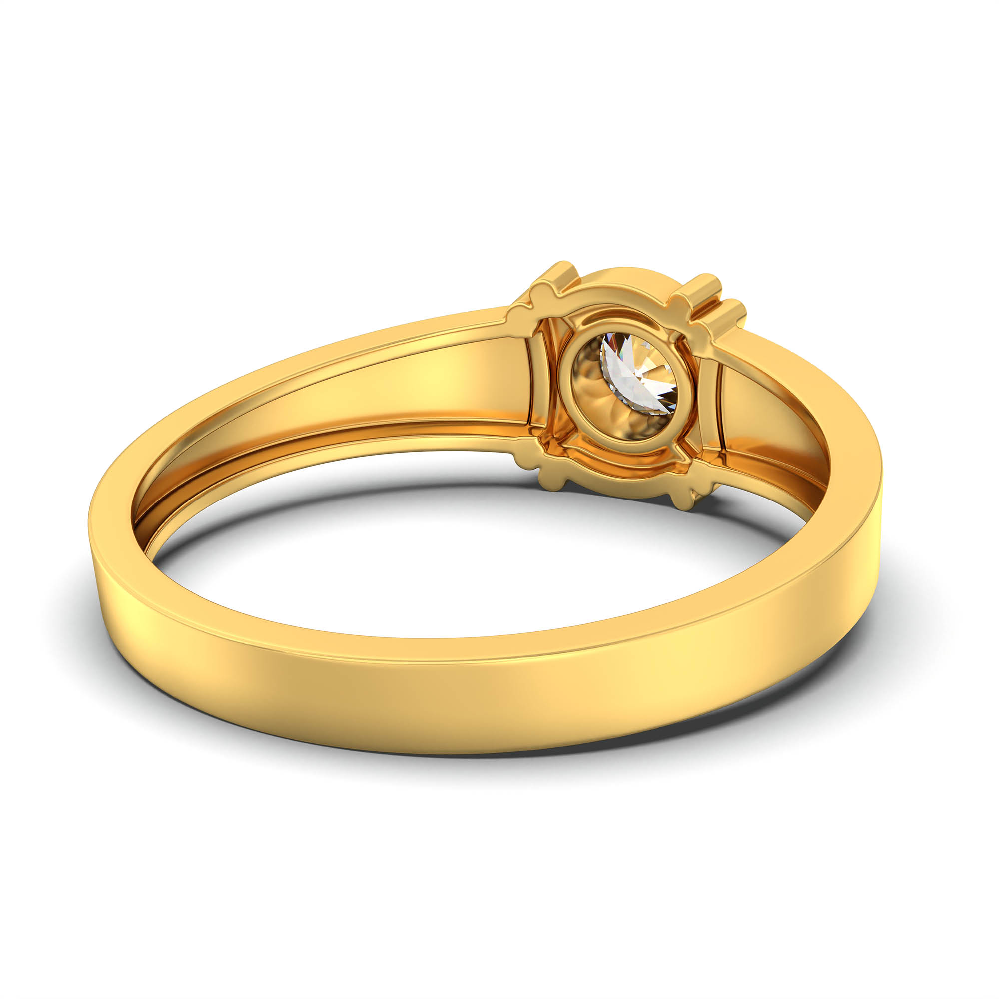 Lab-Grown Diamond Solitaire Ring for Men in 22K Yellow Gold – 0.5 Ct Round, 6 g (Design K8-3-BBZAA) thumbnail
