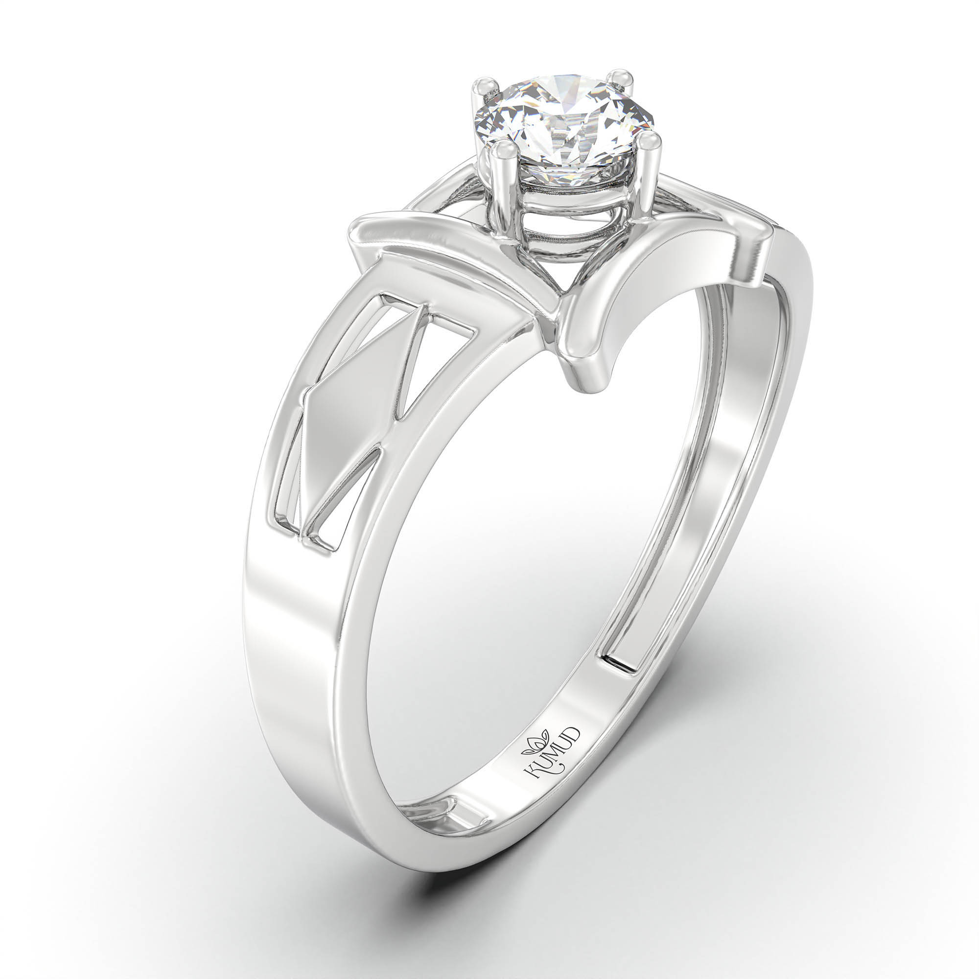 Lab-Grown Diamond Solitaire Ring for Men in 18K White Gold – 0.5 Ct Round, 6 g (Design K8-4-APGAA) thumbnail