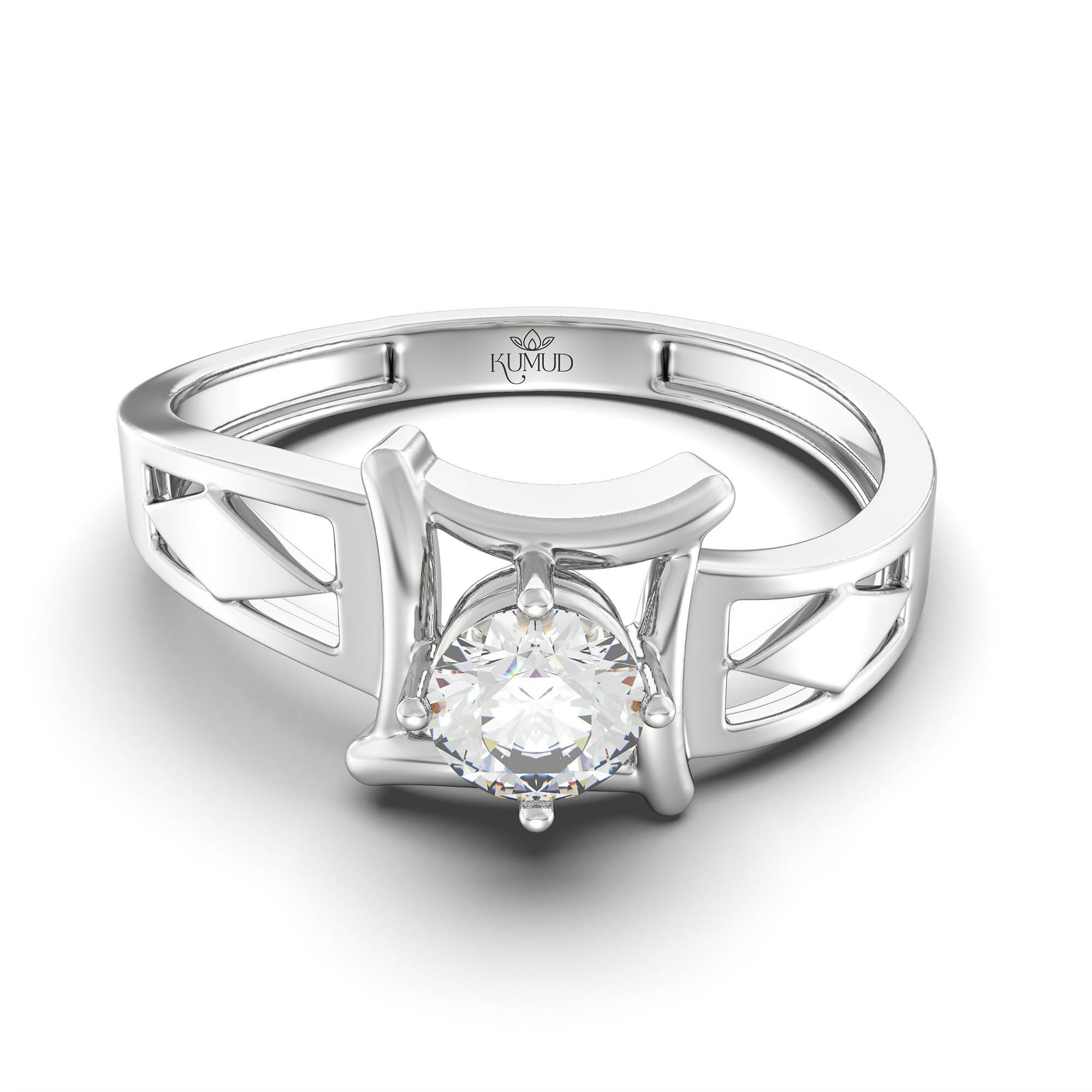 Lab-Grown Diamond Solitaire Ring for Men in 18K White Gold – 0.5 Ct Round, 6 g (Design K8-4-APGAA) thumbnail