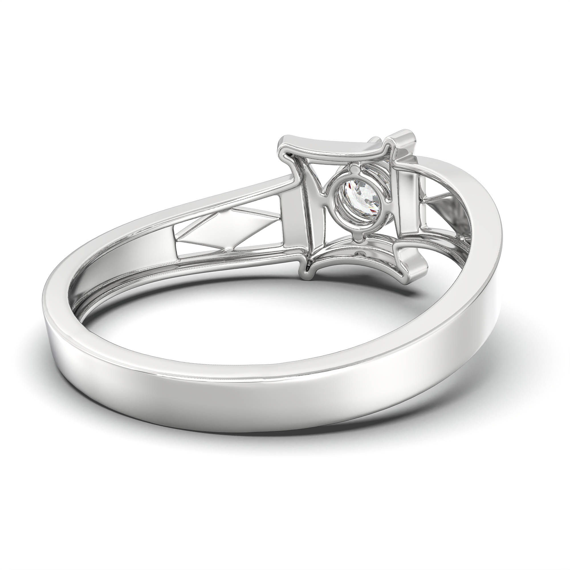 Lab-Grown Diamond Solitaire Ring for Men in 18K White Gold – 0.5 Ct Round, 6 g (Design K8-4-APGAA) thumbnail