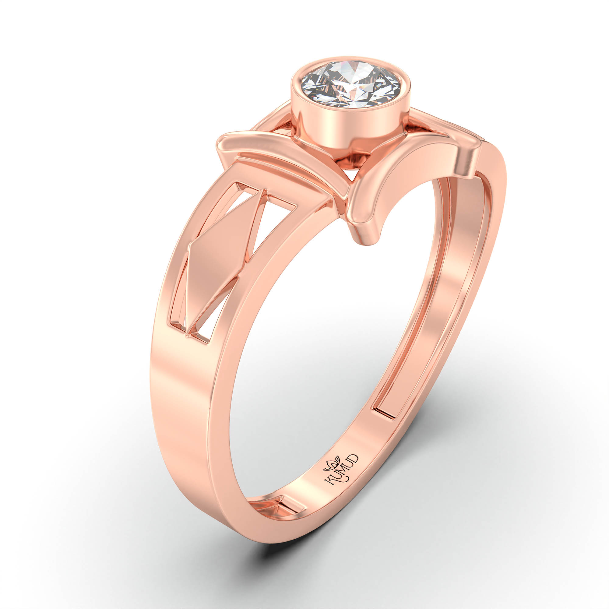 Lab-Grown Diamond Solitaire Ring for Men in 18K Rose Gold – 0.5 Ct Round, 6 g (Design K8-4-BBZAA) thumbnail