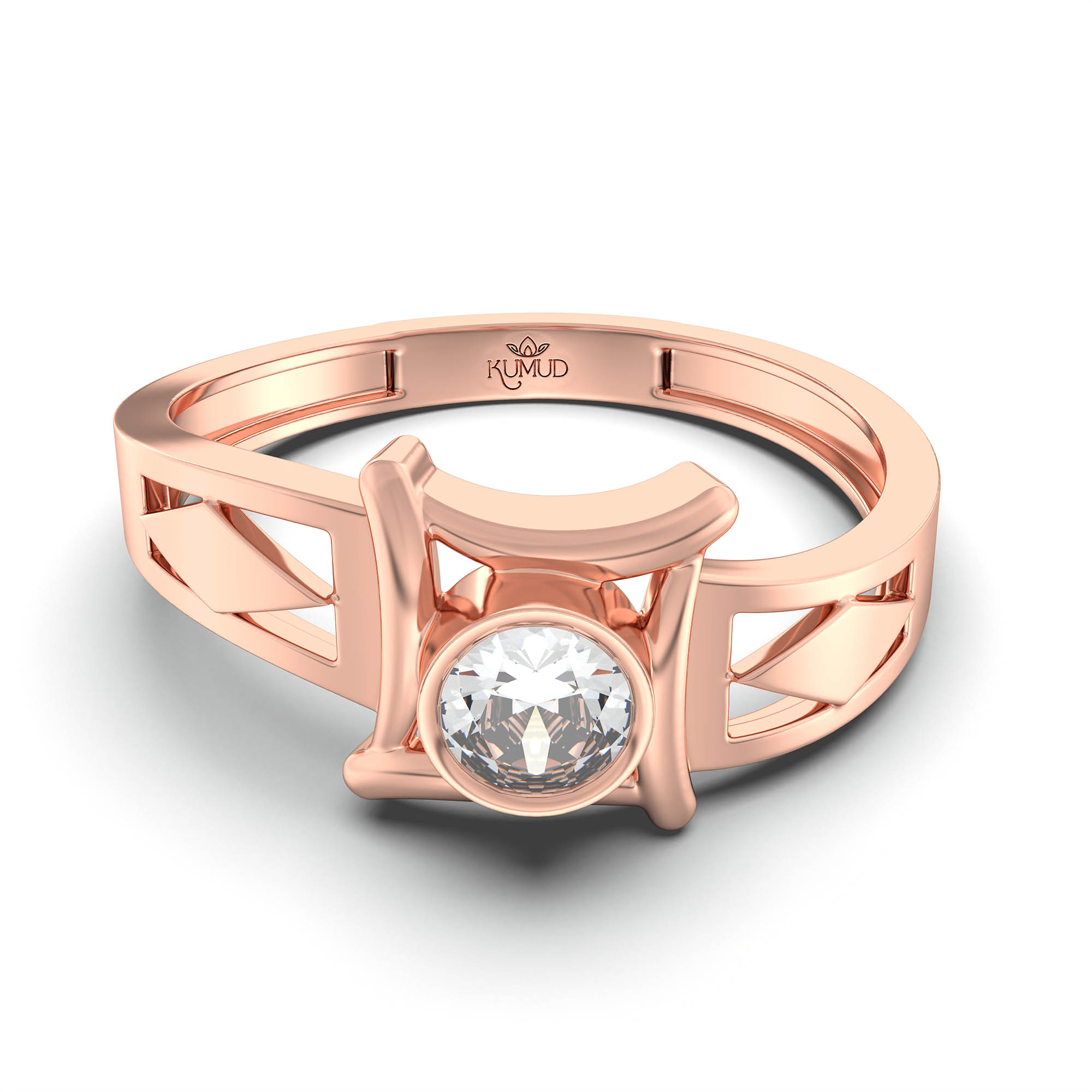 Lab-Grown Diamond Solitaire Ring for Men in 18K Rose Gold – 0.5 Ct Round, 6 g (Design K8-4-BBZAA) thumbnail