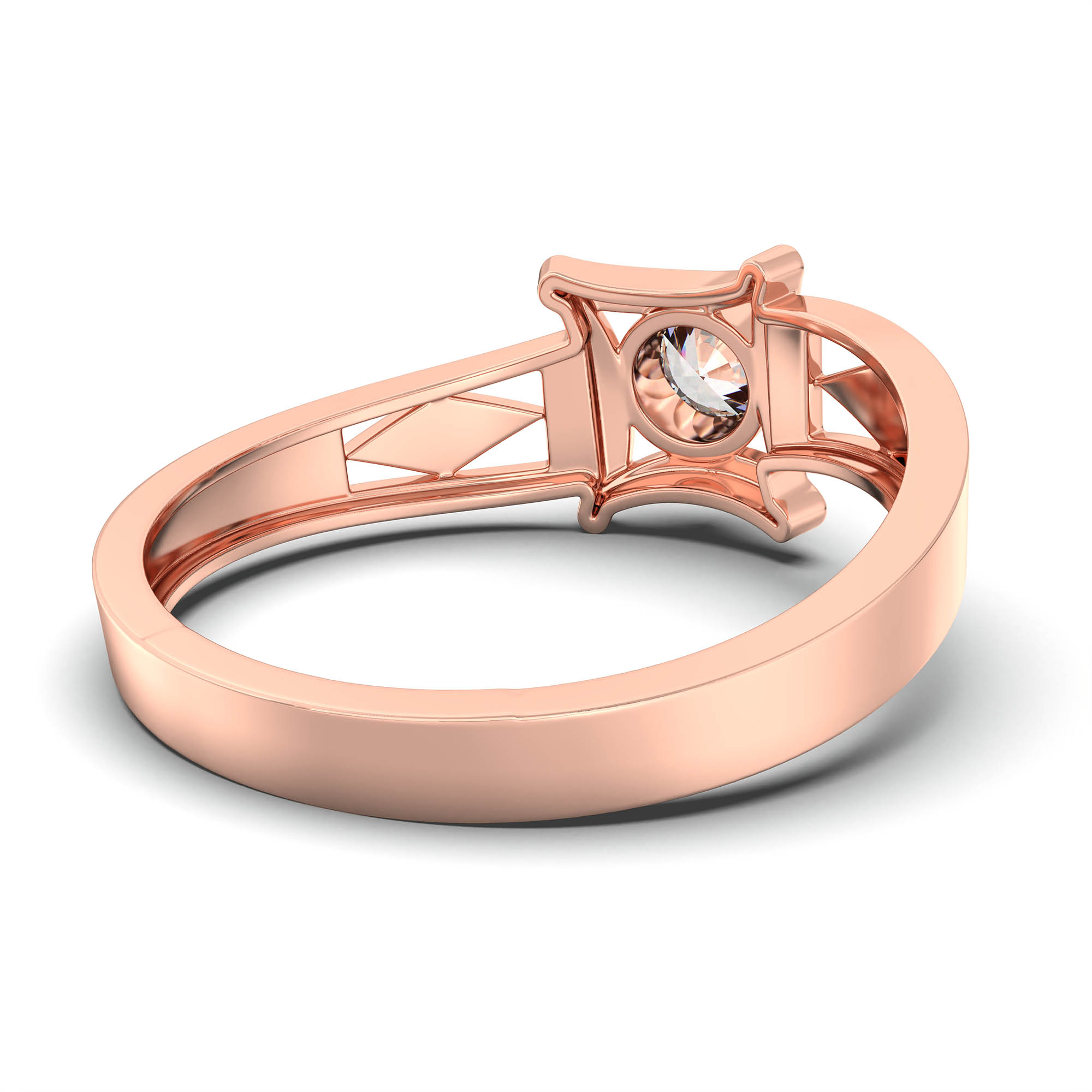 Lab-Grown Diamond Solitaire Ring for Men in 18K Rose Gold – 0.5 Ct Round, 6 g (Design K8-4-BBZAA) thumbnail
